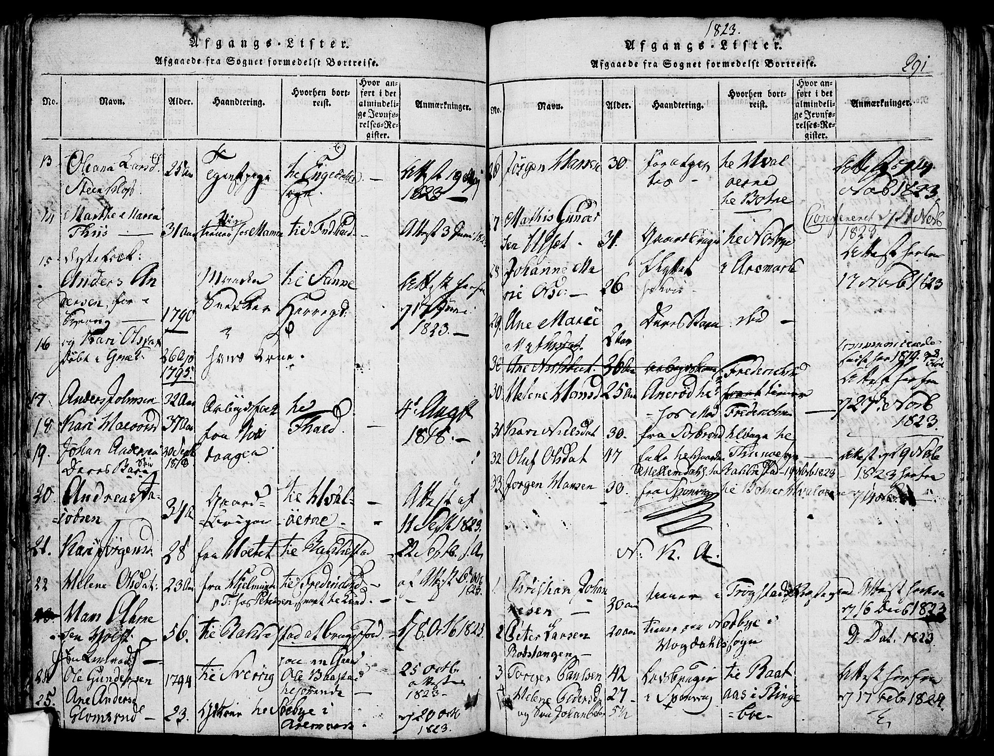 Berg prestekontor Kirkebøker, SAO/A-10902/F/Fa/L0002: Parish register (official) no. I 2, 1815-1831, p. 291