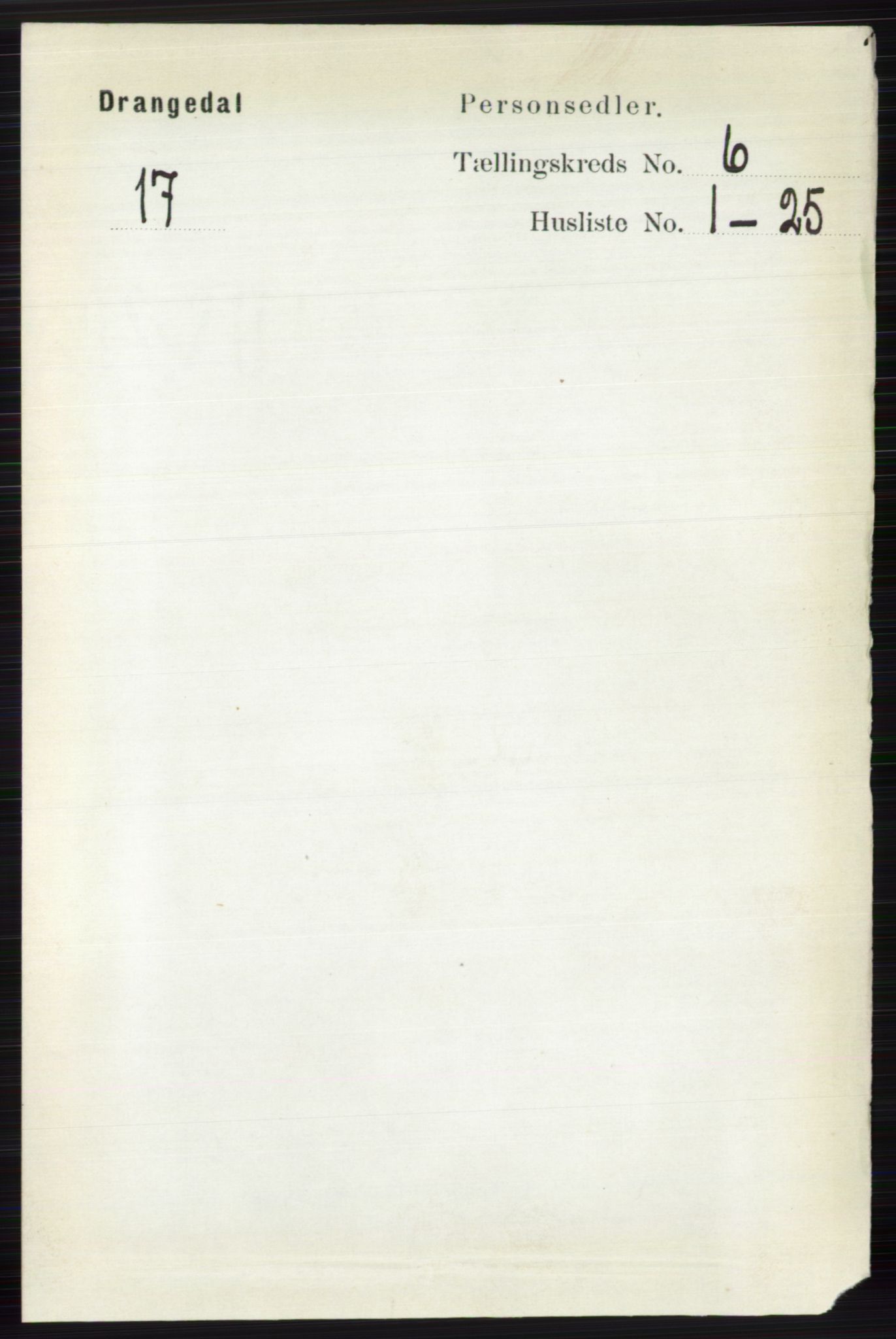 RA, 1891 census for 0817 Drangedal, 1891, p. 1975