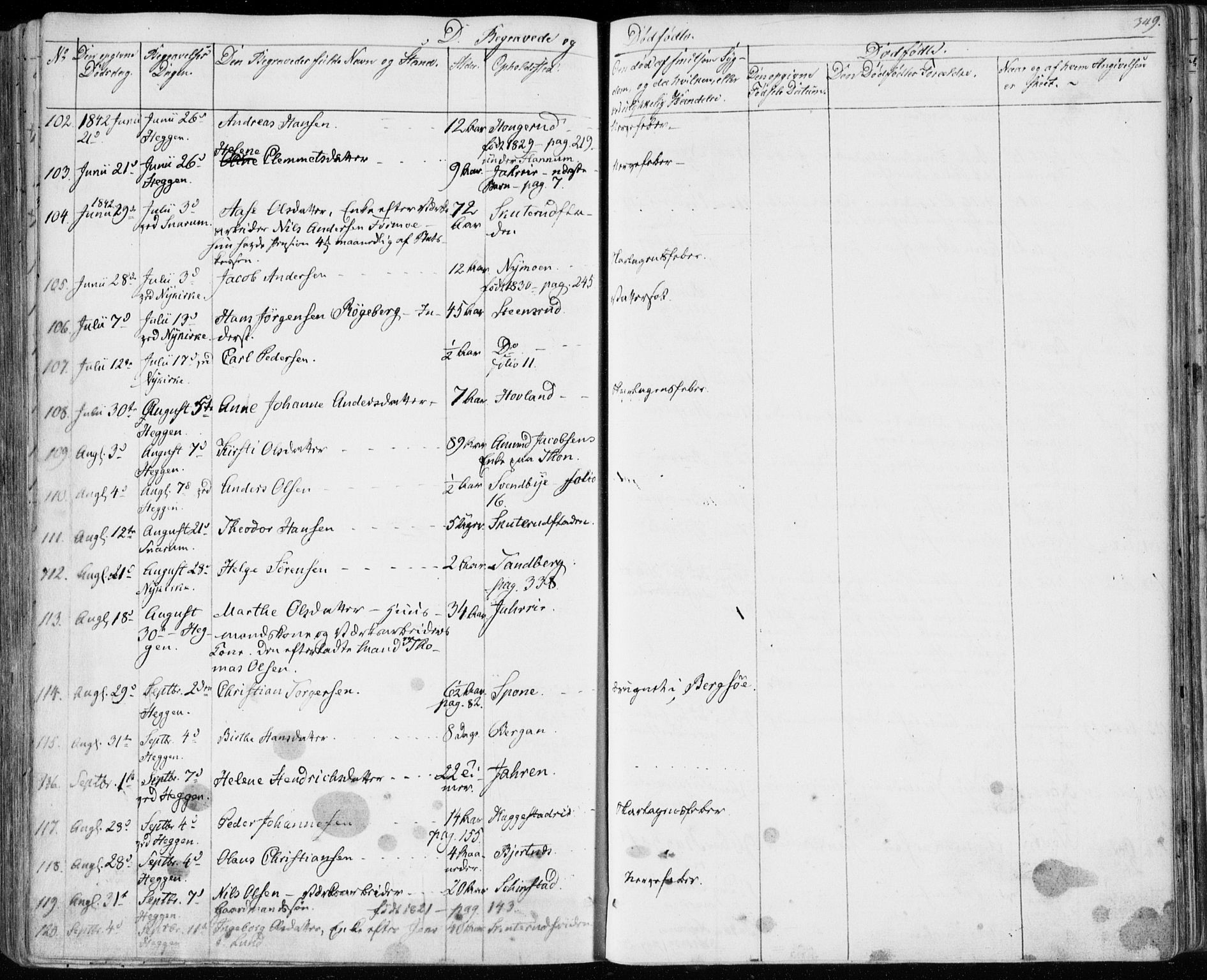 Modum kirkebøker, AV/SAKO-A-234/F/Fa/L0007: Parish register (official) no. 7, 1841-1850, p. 349