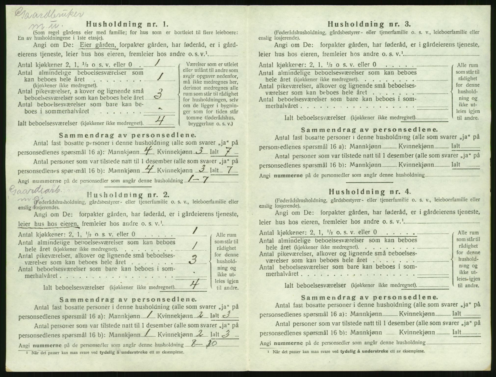 SAT, 1920 census for Tingvoll, 1920, p. 95