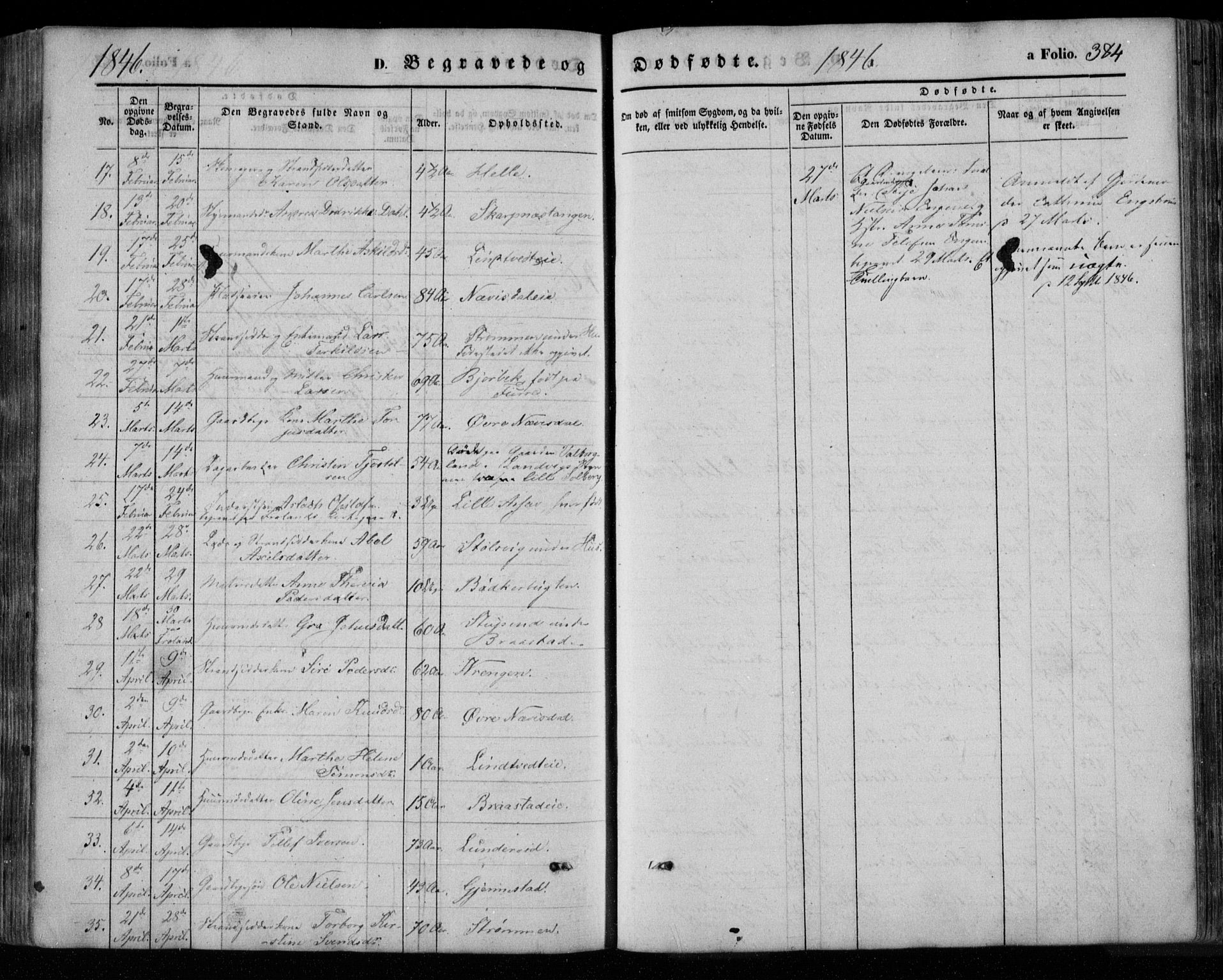 Øyestad sokneprestkontor, AV/SAK-1111-0049/F/Fa/L0014: Parish register (official) no. A 14, 1843-1856, p. 384