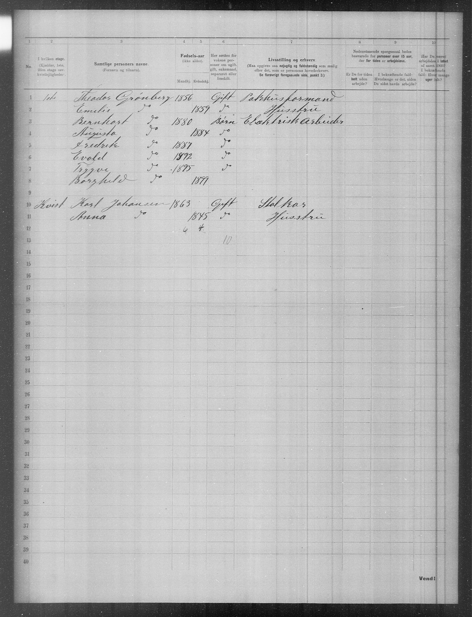 OBA, Municipal Census 1903 for Kristiania, 1903, p. 5436