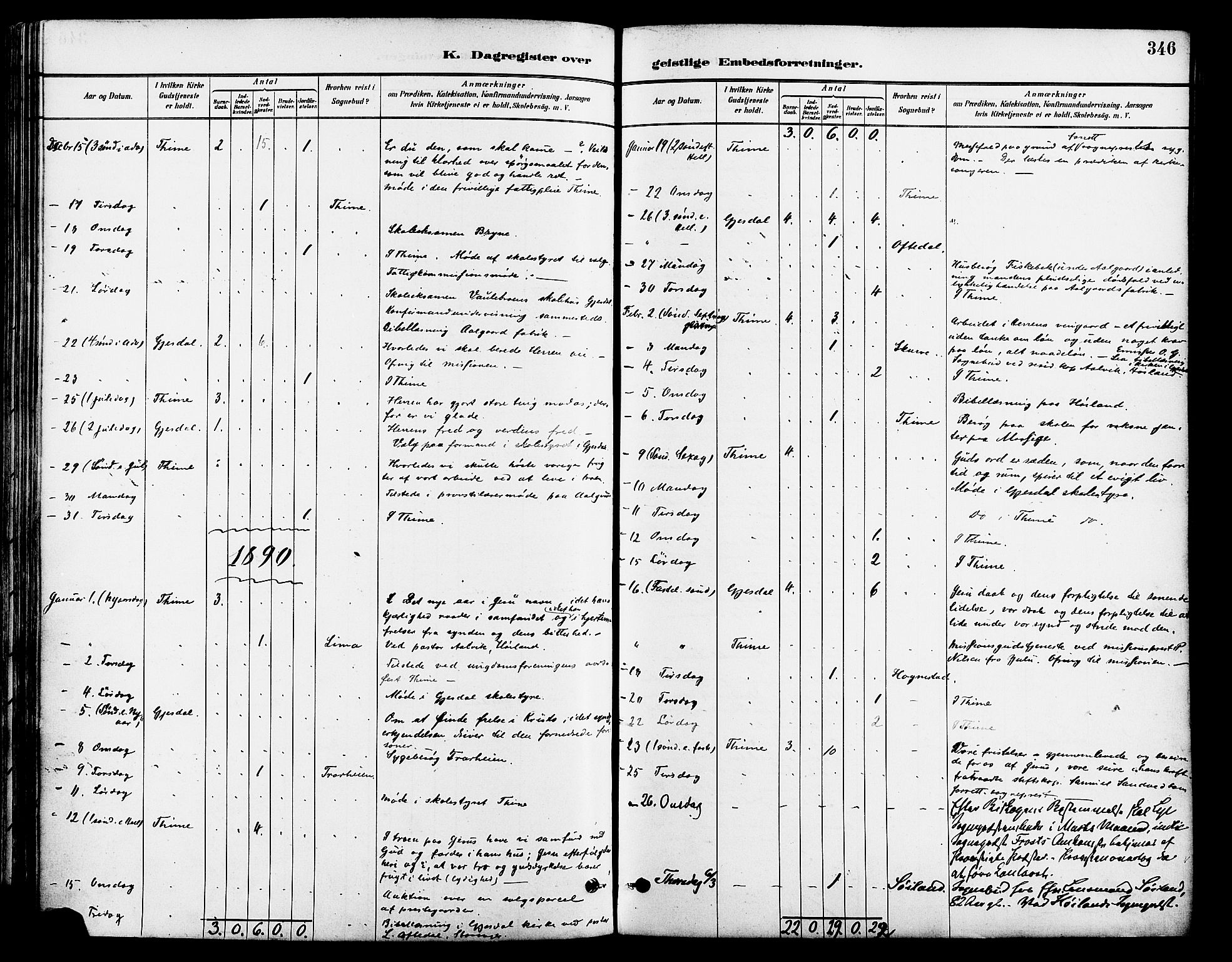Lye sokneprestkontor, SAST/A-101794/001/30BA/L0009: Parish register (official) no. A 8, 1881-1892, p. 346
