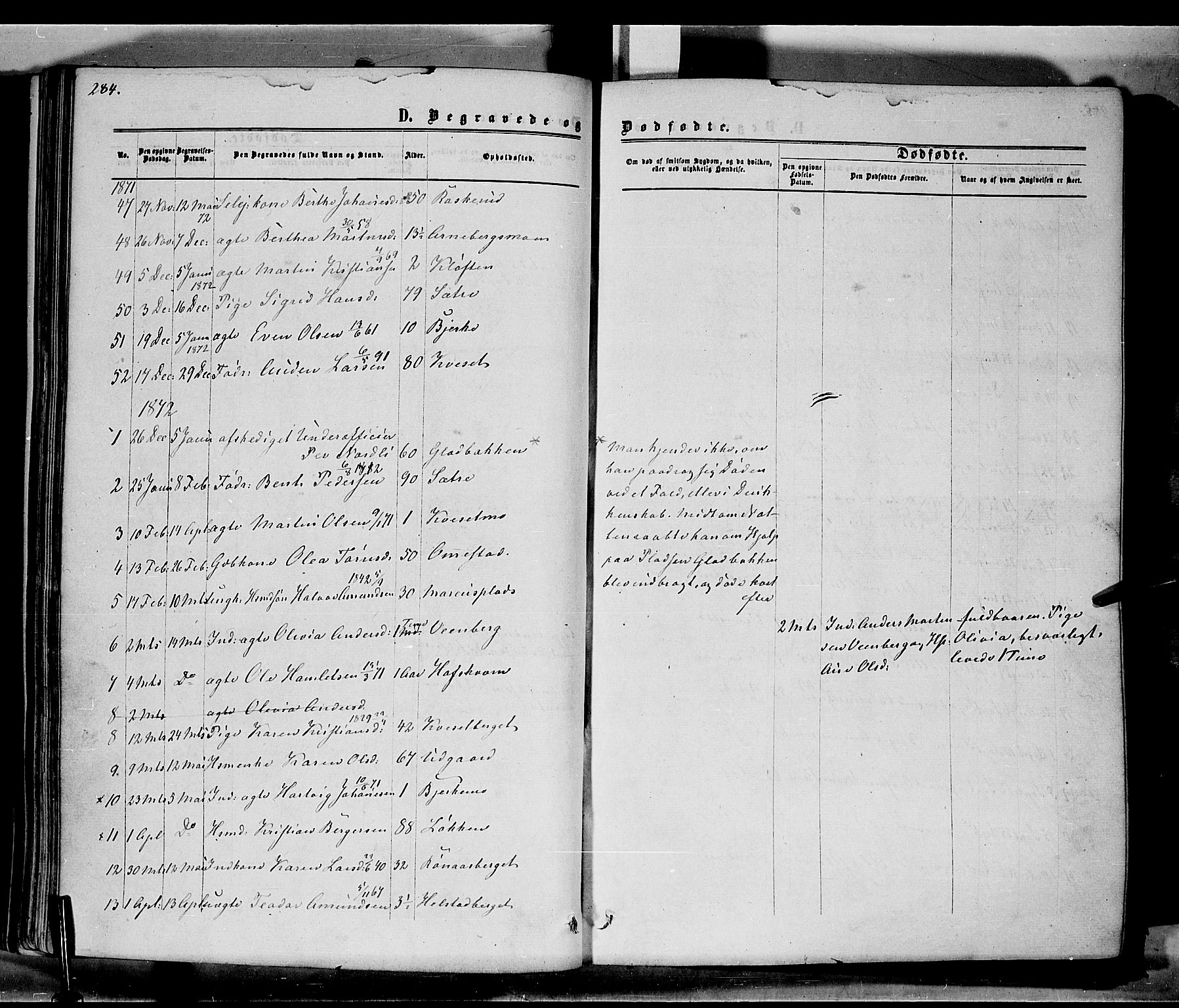 Hof prestekontor, SAH/PREST-038/H/Ha/Haa/L0009: Parish register (official) no. 9, 1862-1877, p. 284