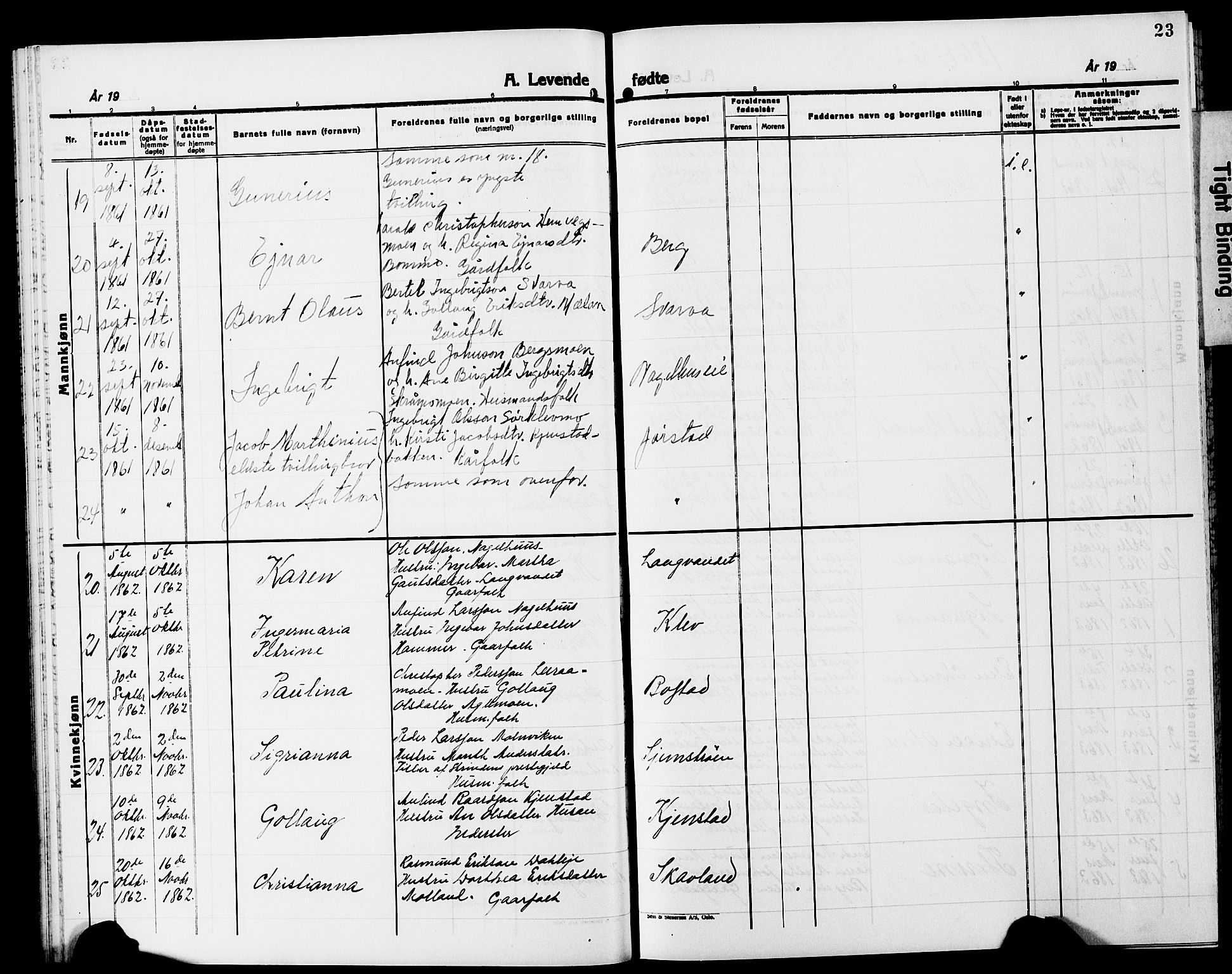 Ministerialprotokoller, klokkerbøker og fødselsregistre - Nord-Trøndelag, AV/SAT-A-1458/749/L0485: Parish register (official) no. 749D01, 1857-1872, p. 23