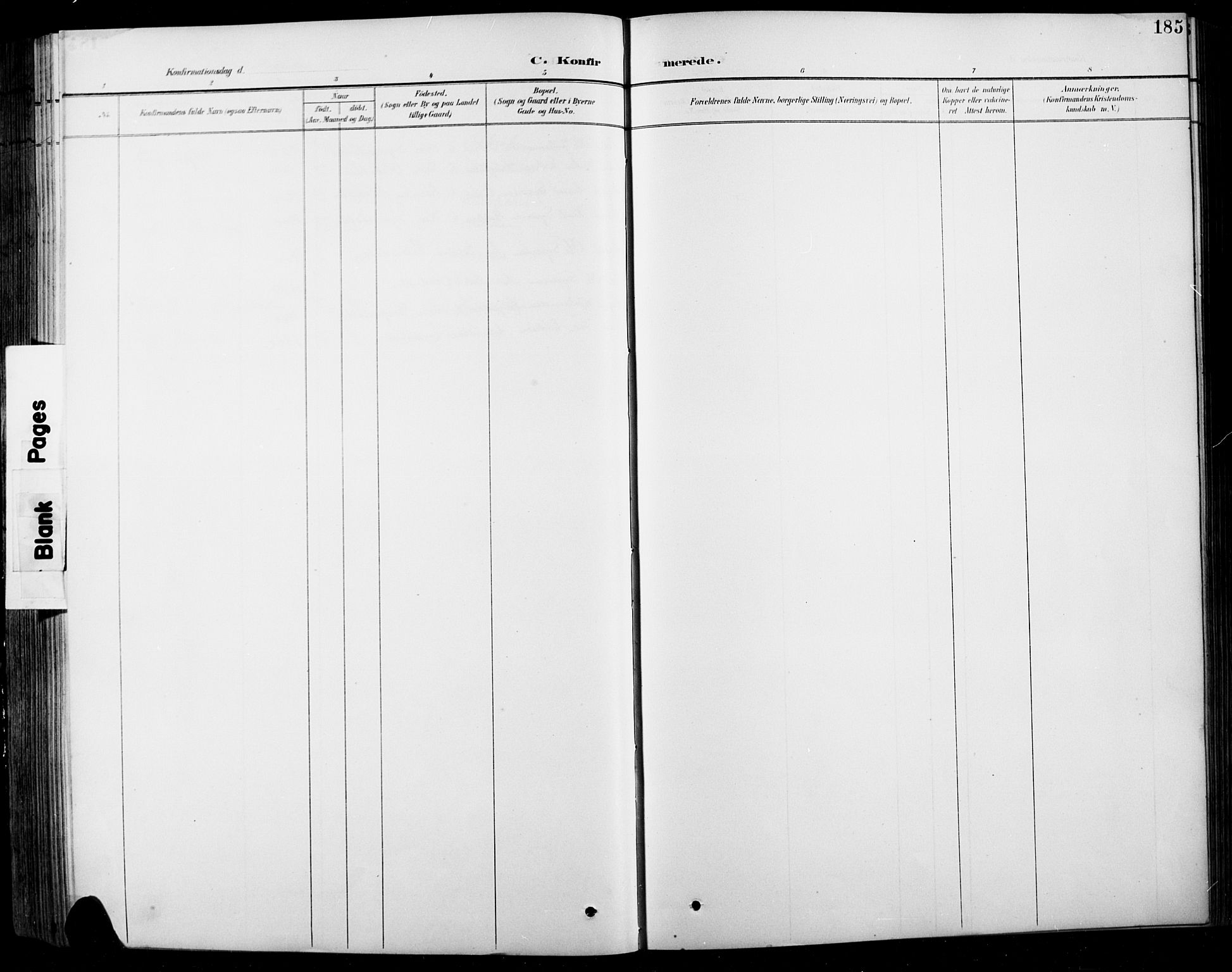 Sel prestekontor, SAH/PREST-074/H/Ha/Hab/L0001: Parish register (copy) no. 1, 1894-1923, p. 185