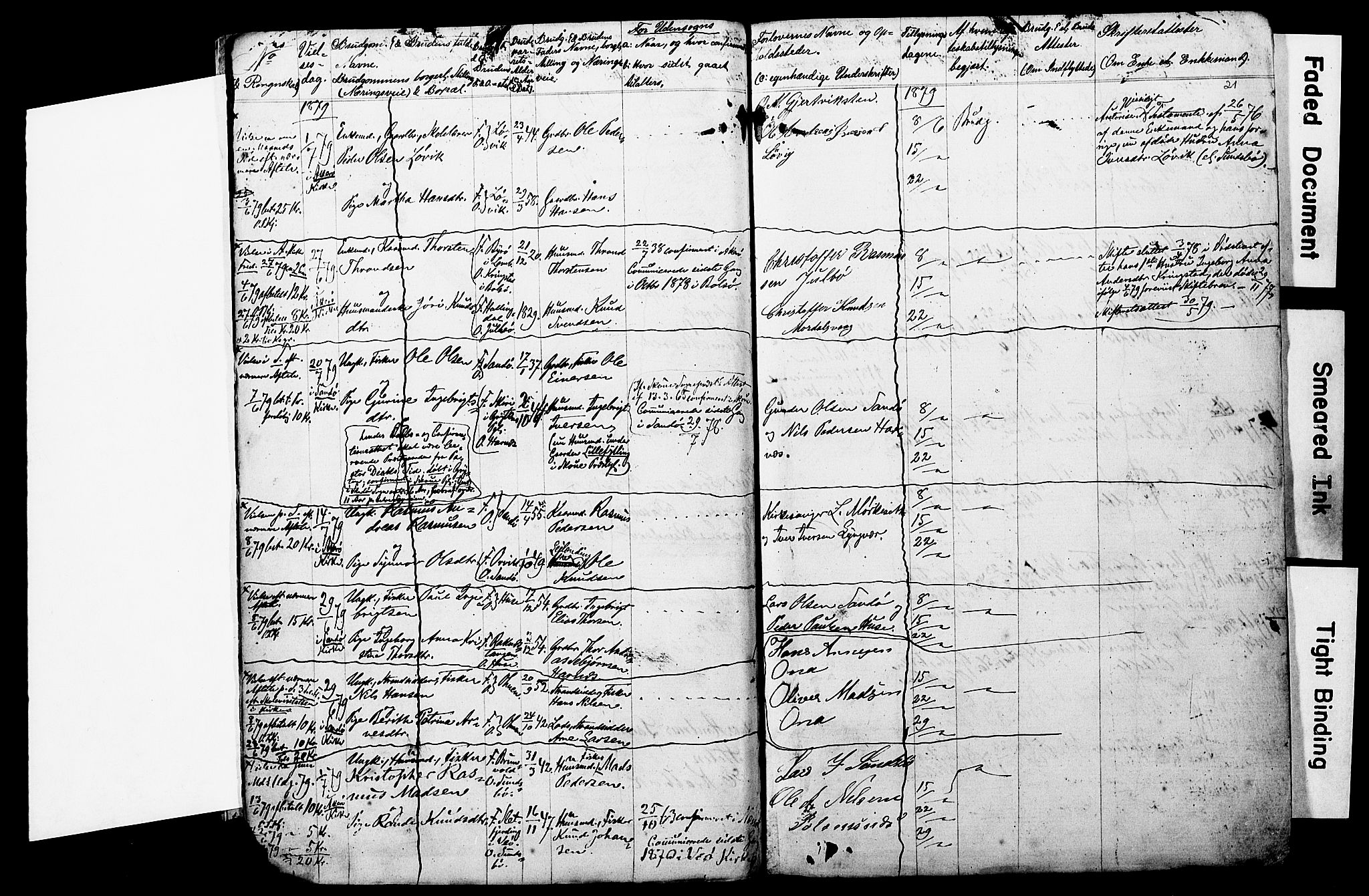 Ministerialprotokoller, klokkerbøker og fødselsregistre - Møre og Romsdal, AV/SAT-A-1454/560/L0722: Banns register no. 560A06, 1871-1883, p. 21