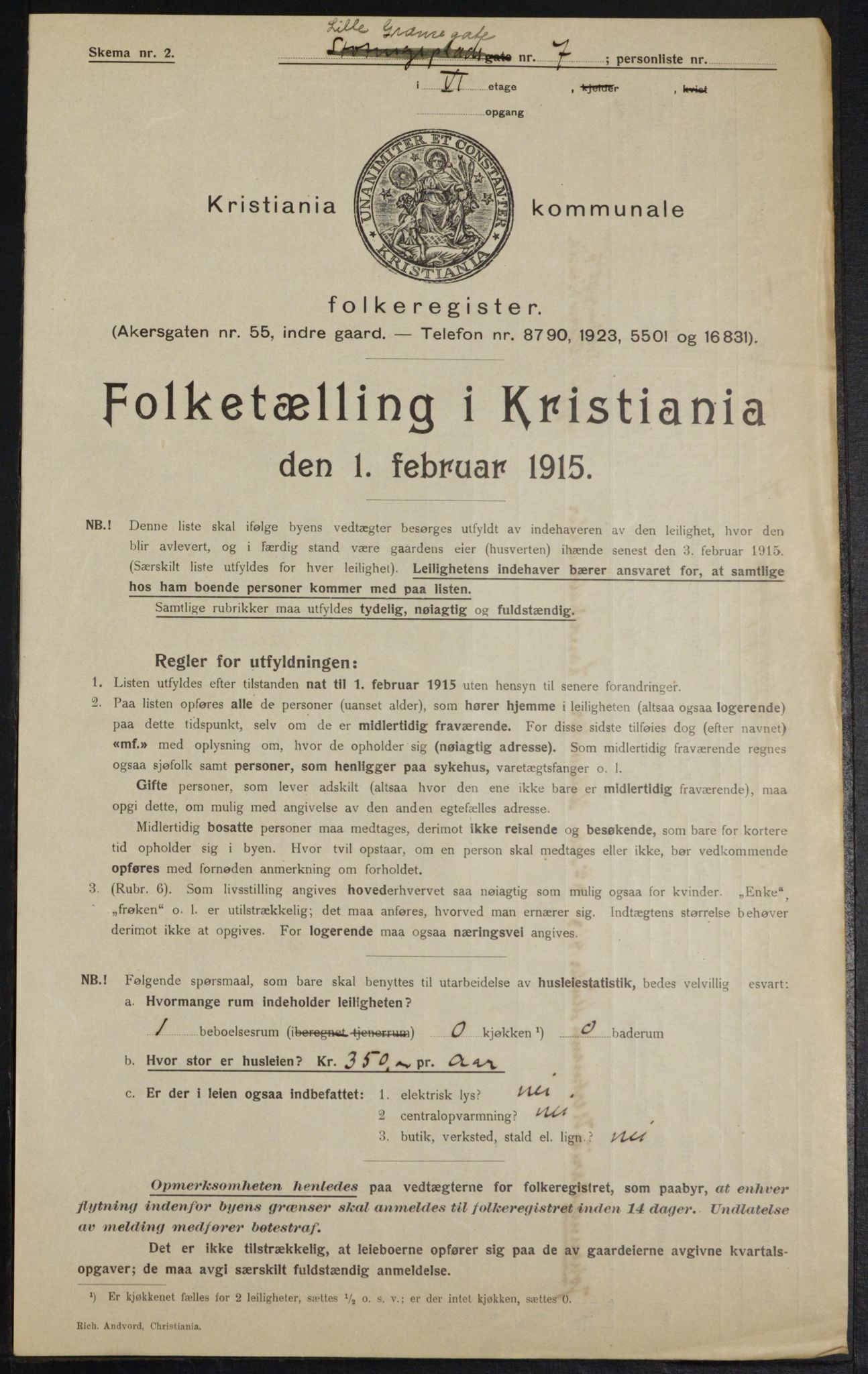 OBA, Municipal Census 1915 for Kristiania, 1915, p. 57064