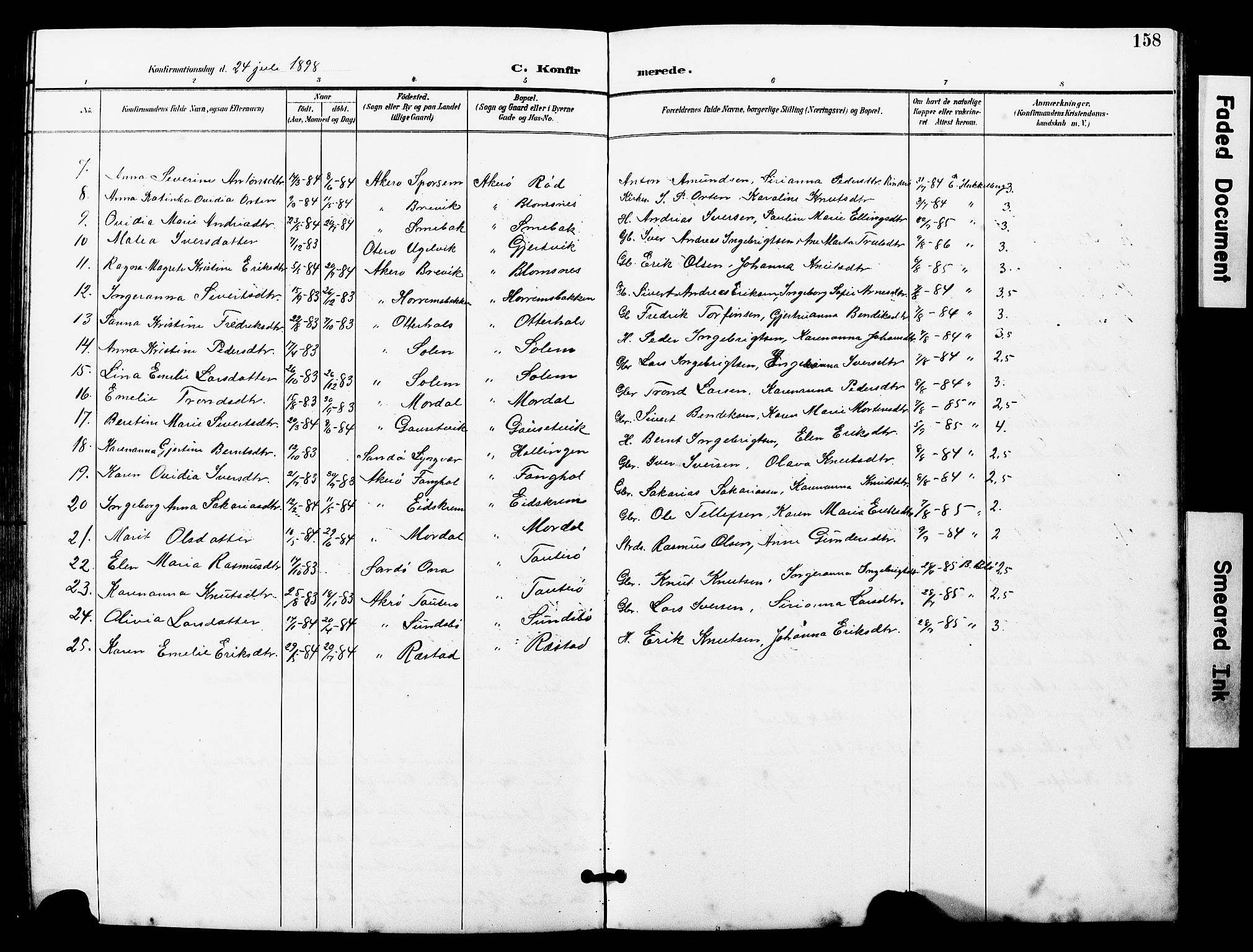 Ministerialprotokoller, klokkerbøker og fødselsregistre - Møre og Romsdal, AV/SAT-A-1454/560/L0725: Parish register (copy) no. 560C02, 1895-1930, p. 158