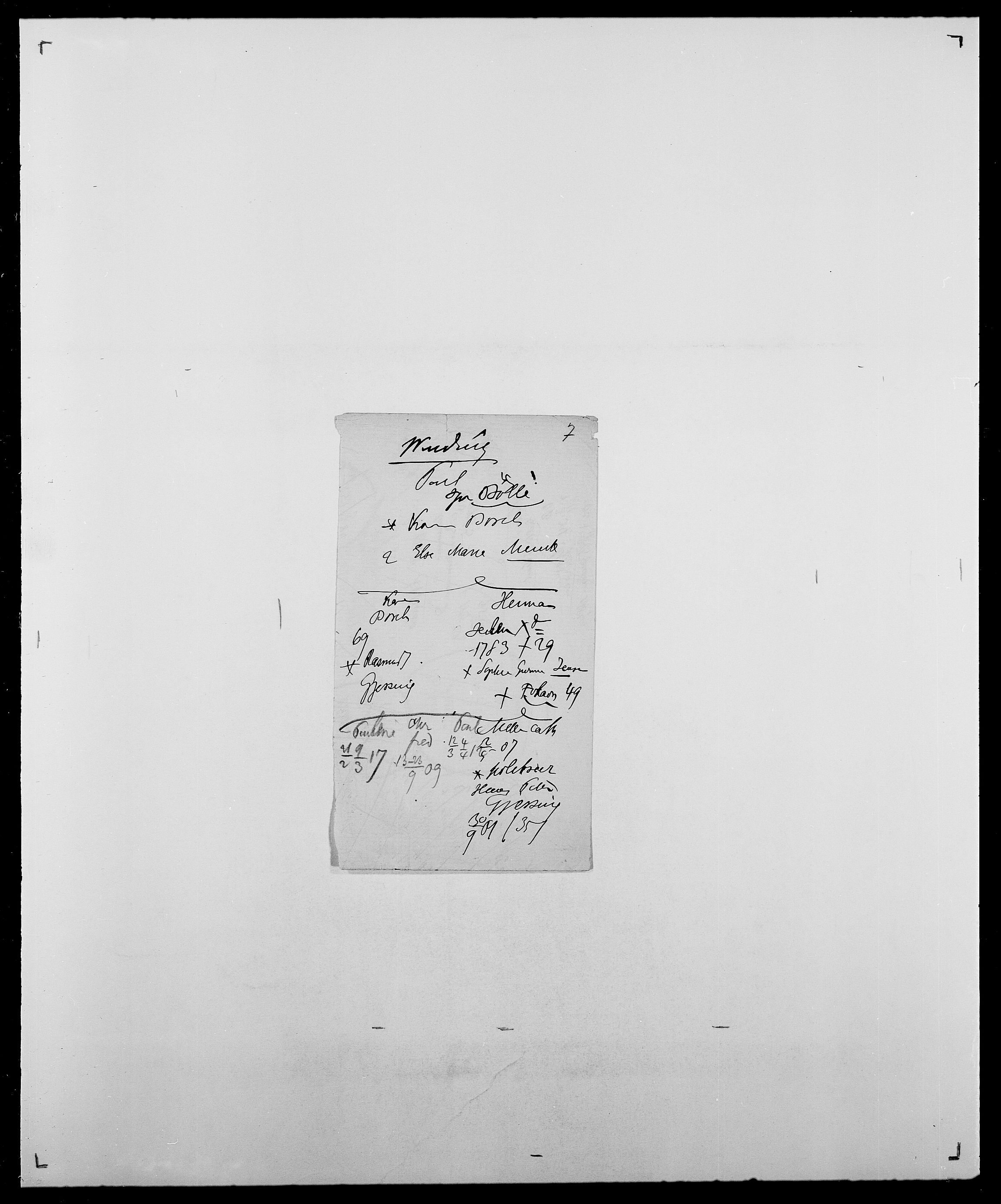Delgobe, Charles Antoine - samling, AV/SAO-PAO-0038/D/Da/L0042: Vilain - Wulf, Wulff, se også Wolf, p. 159
