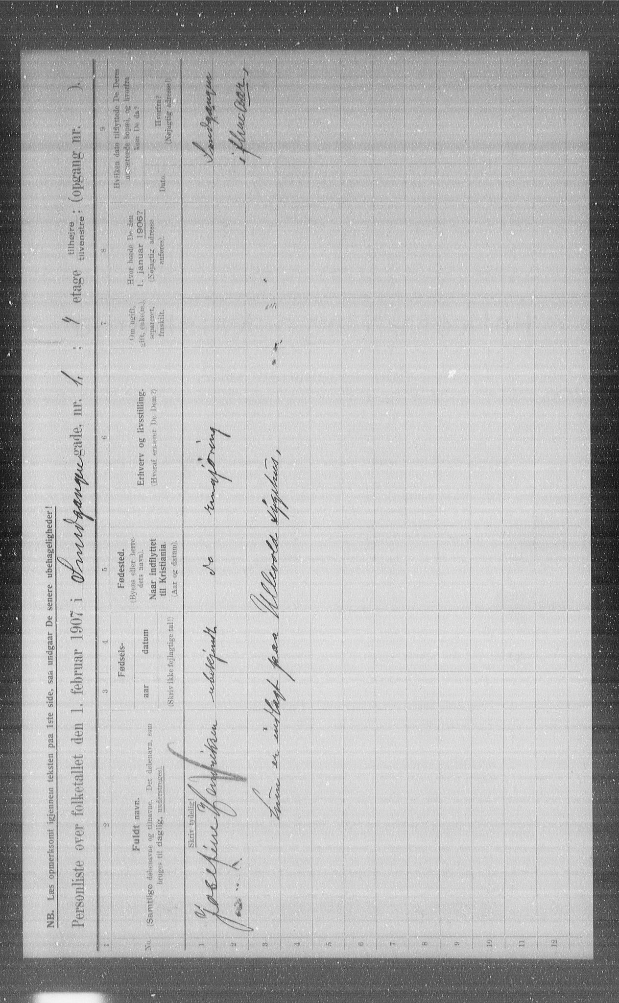 OBA, Municipal Census 1907 for Kristiania, 1907, p. 49583