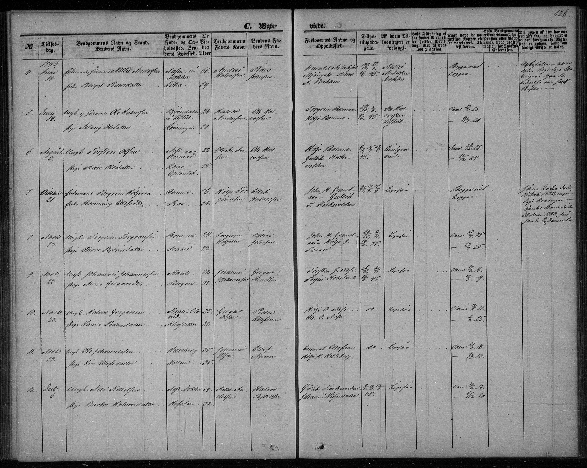 Gransherad kirkebøker, SAKO/A-267/F/Fa/L0002: Parish register (official) no. I 2, 1844-1859, p. 126