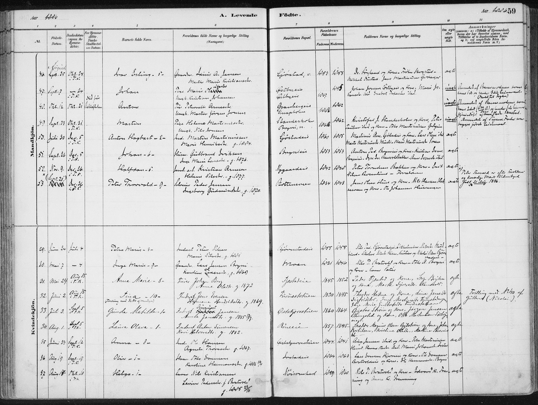 Romedal prestekontor, AV/SAH-PREST-004/K/L0010: Parish register (official) no. 10, 1880-1895, p. 59