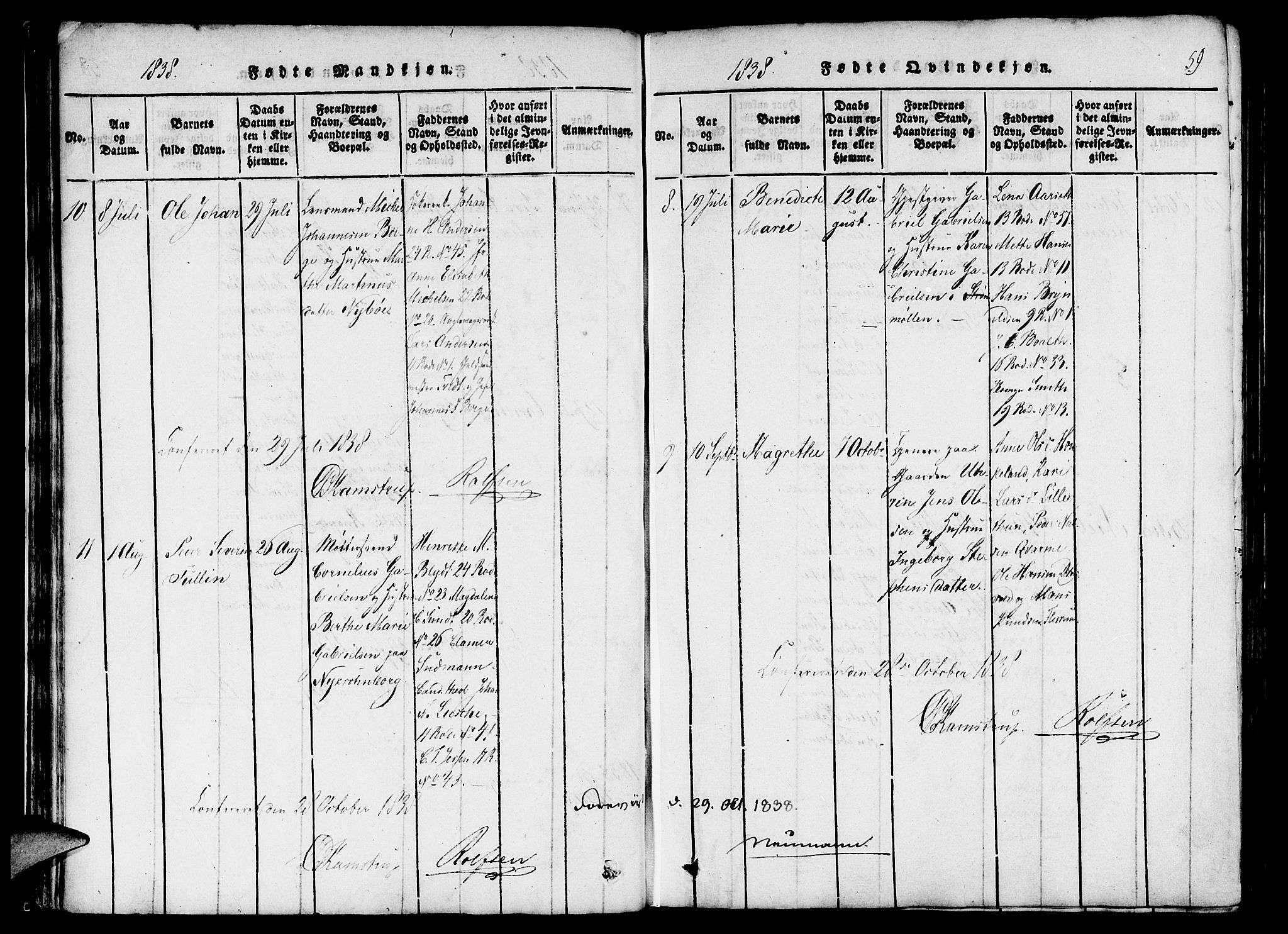 St. Jørgens hospital og Årstad sokneprestembete, SAB/A-99934: Parish register (official) no. A 3, 1815-1843, p. 59