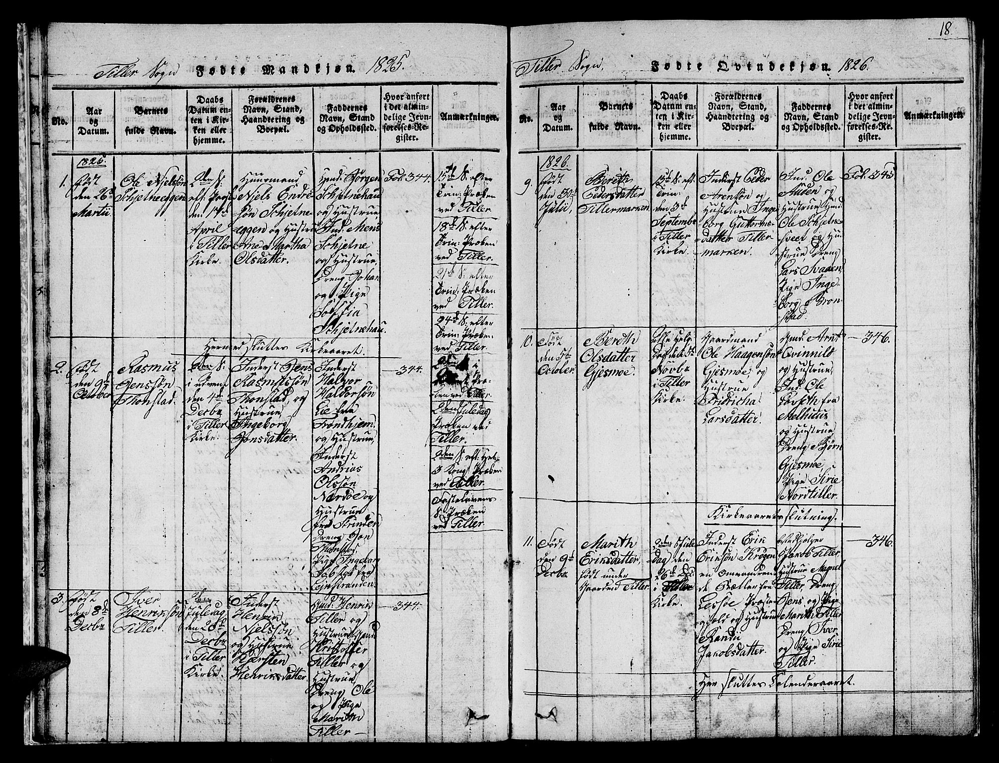 Ministerialprotokoller, klokkerbøker og fødselsregistre - Sør-Trøndelag, SAT/A-1456/621/L0458: Parish register (copy) no. 621C01, 1816-1865, p. 18