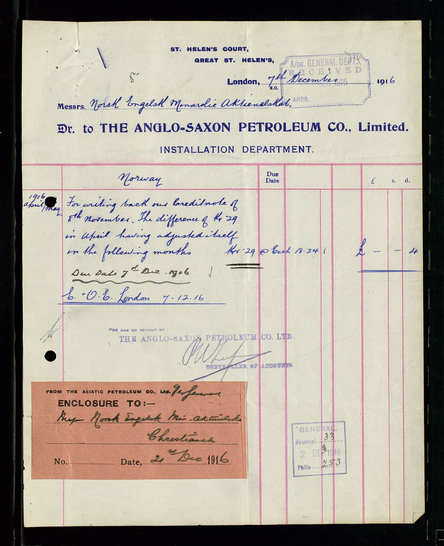 Pa 1521 - A/S Norske Shell, AV/SAST-A-101915/E/Ea/Eaa/L0001: Sjefskorrespondanse, 1917, p. 539