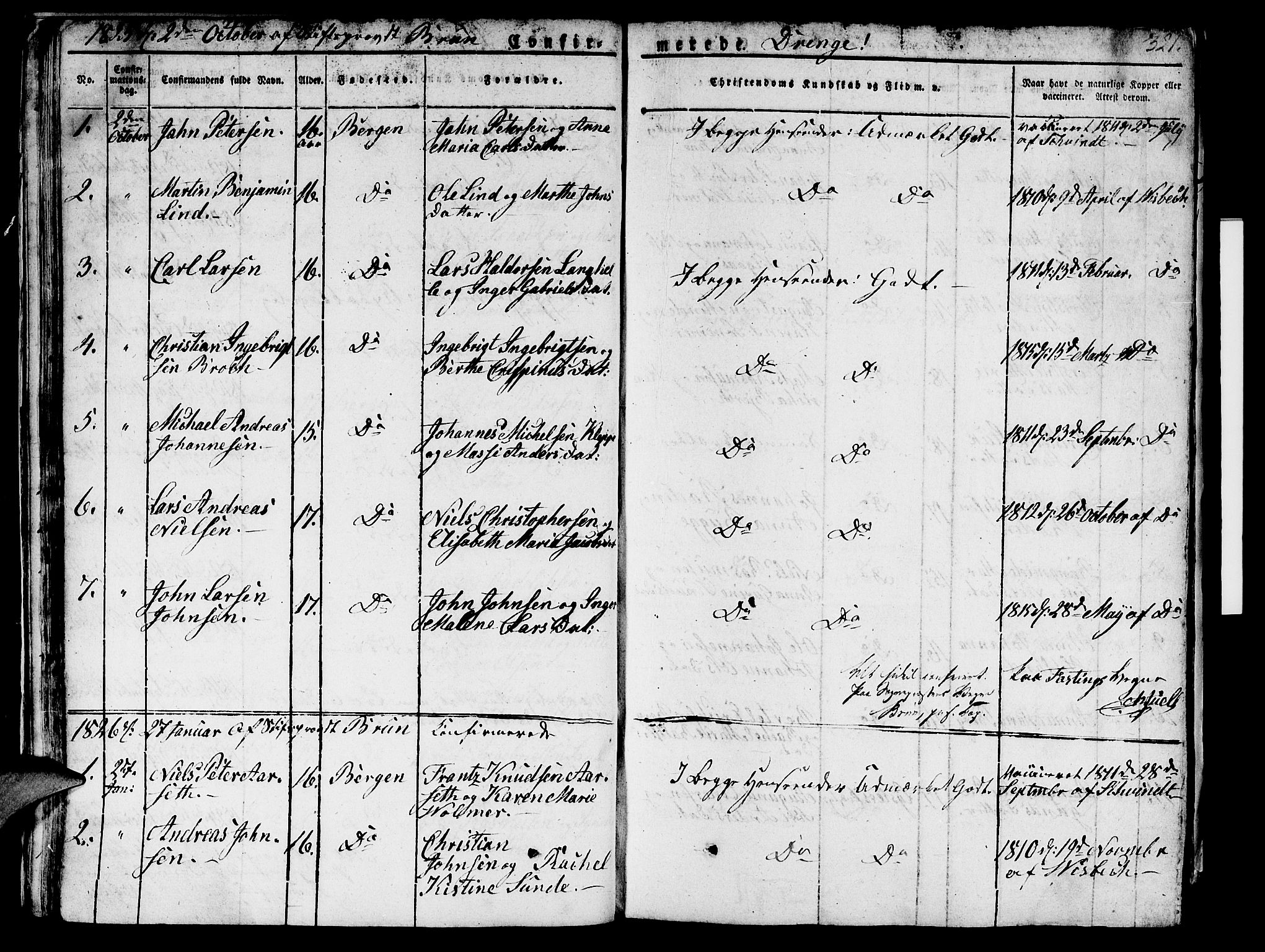 Domkirken sokneprestembete, AV/SAB-A-74801/H/Hab/L0002: Parish register (copy) no. A 2, 1821-1839, p. 322