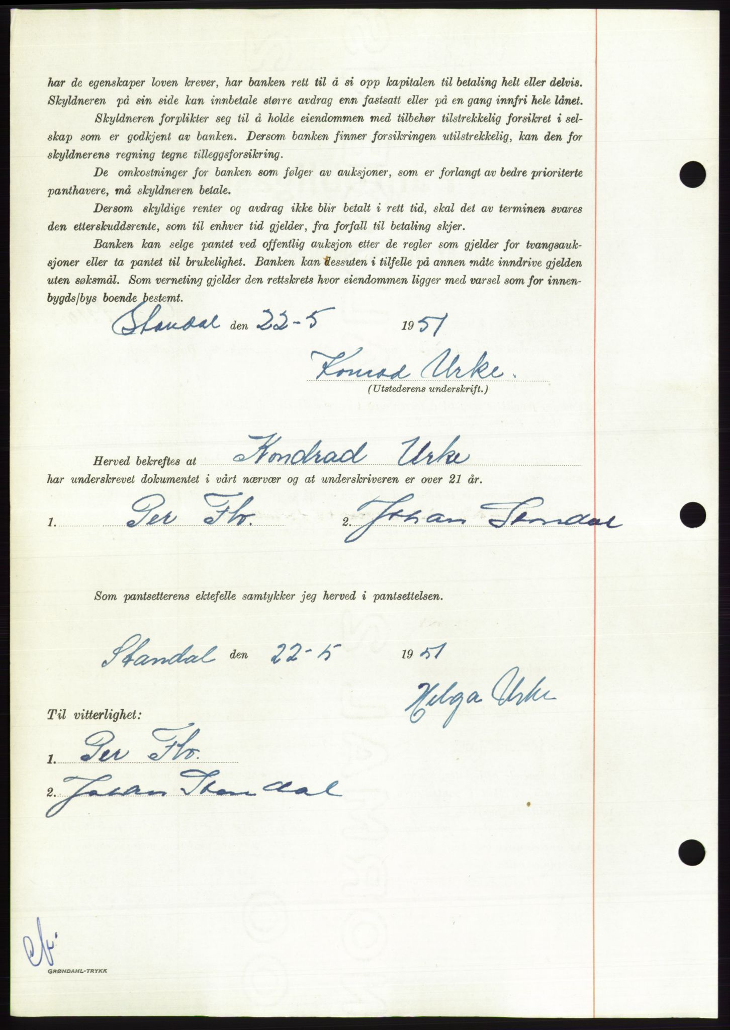 Søre Sunnmøre sorenskriveri, AV/SAT-A-4122/1/2/2C/L0120: Mortgage book no. 8B, 1951-1951, Diary no: : 1216/1951