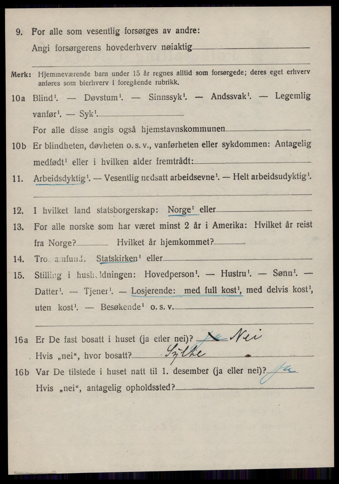 SAT, 1920 census for Vestnes, 1920, p. 3100
