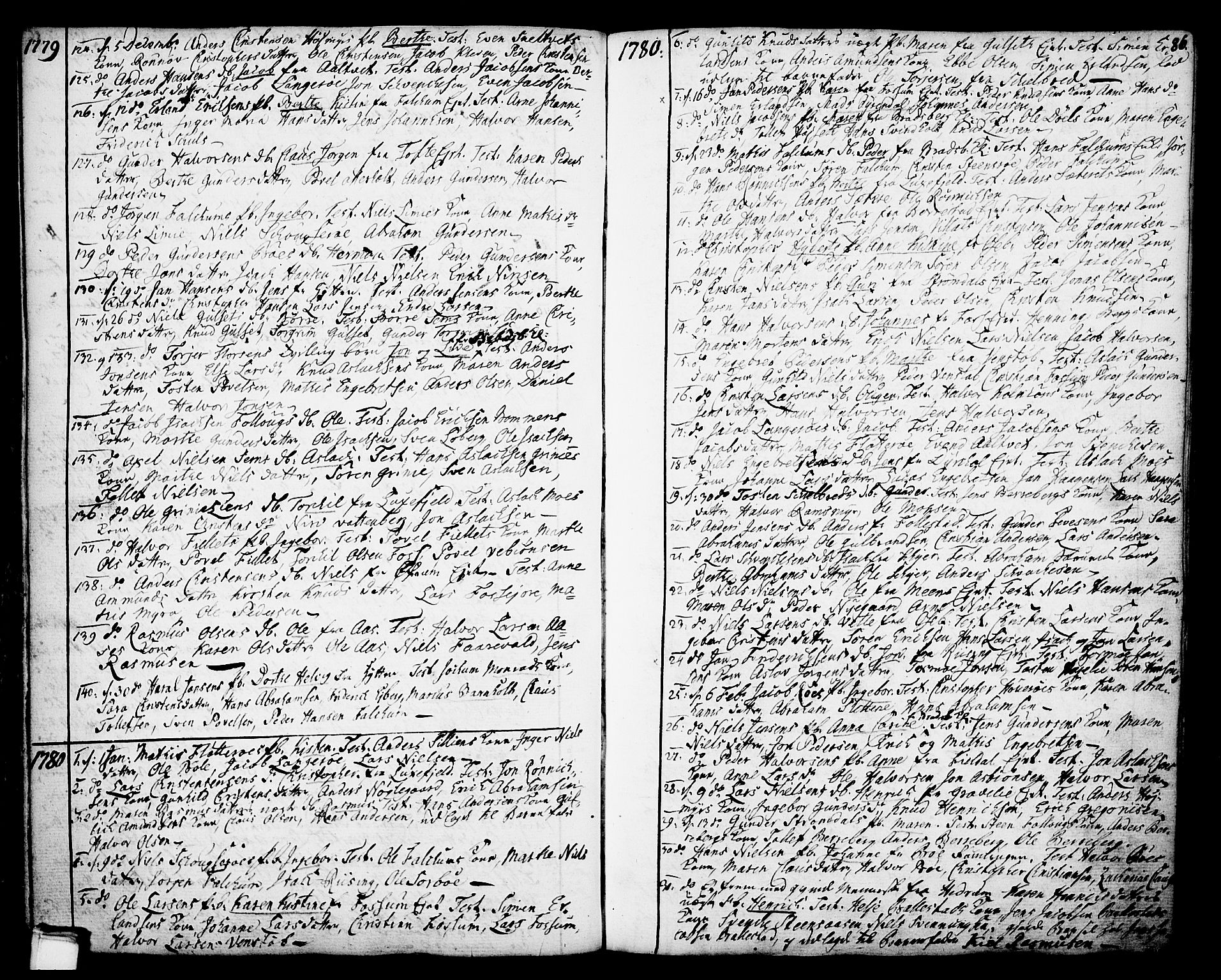 Gjerpen kirkebøker, SAKO/A-265/F/Fa/L0002: Parish register (official) no. I 2, 1747-1795, p. 86
