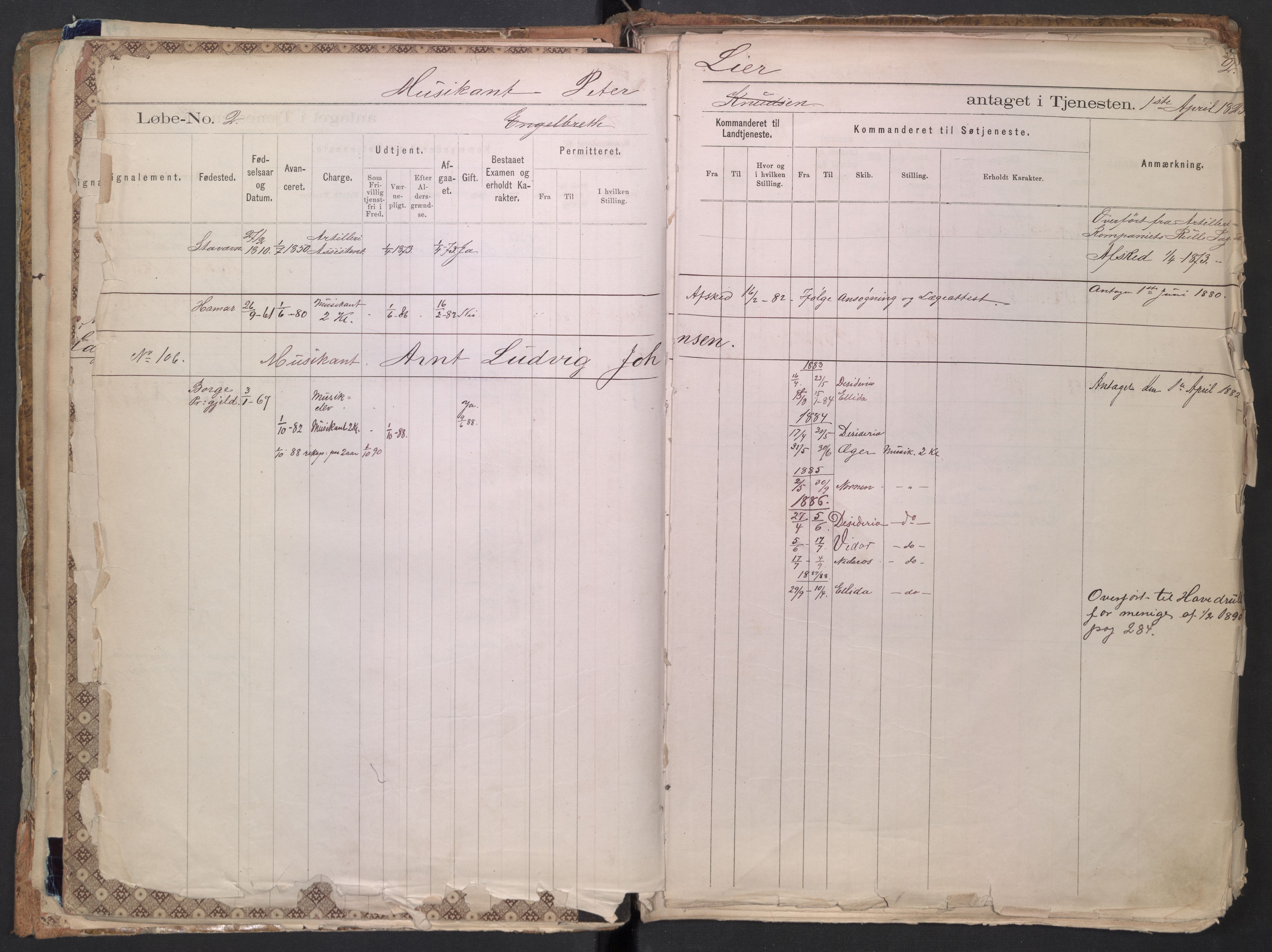 Forsvaret, Sjømilitære korps, Håndverkskorpset og Minekorpset, AV/RA-RAFA-1907/P/Pa/L0016: Hovedrulle Depotkompaniet, 1872, p. 2