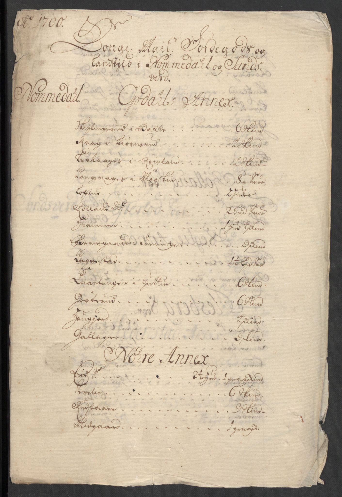 Rentekammeret inntil 1814, Reviderte regnskaper, Fogderegnskap, RA/EA-4092/R24/L1578: Fogderegnskap Numedal og Sandsvær, 1698-1700, p. 4