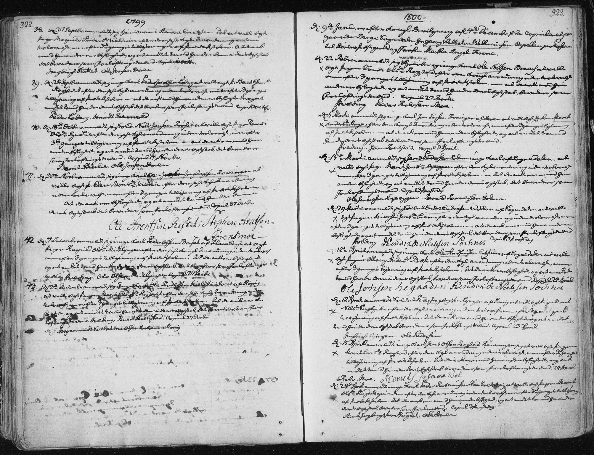 Ministerialprotokoller, klokkerbøker og fødselsregistre - Sør-Trøndelag, SAT/A-1456/687/L0992: Parish register (official) no. 687A03 /1, 1788-1815, p. 322-323