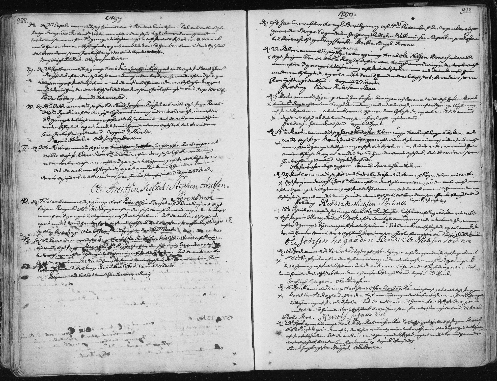 Ministerialprotokoller, klokkerbøker og fødselsregistre - Sør-Trøndelag, AV/SAT-A-1456/687/L0992: Parish register (official) no. 687A03 /1, 1788-1815, p. 322-323