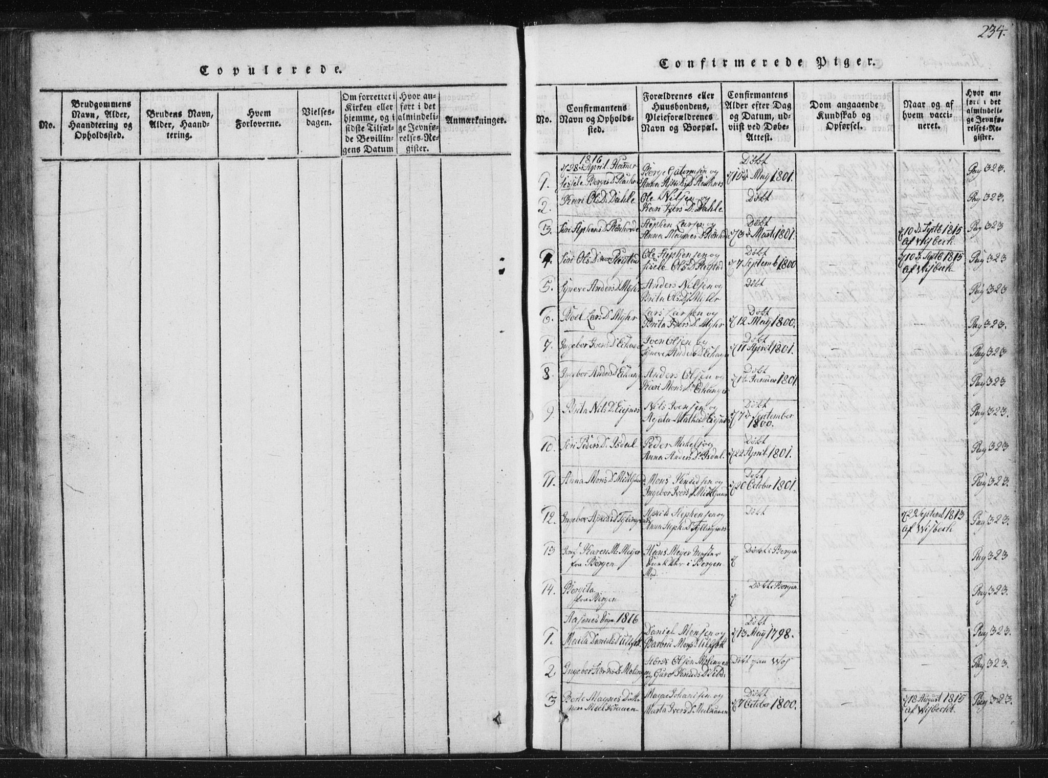 Hamre sokneprestembete, SAB/A-75501/H/Ha/Haa/Haaa/L0010: Parish register (official) no. A 10, 1816-1826, p. 234