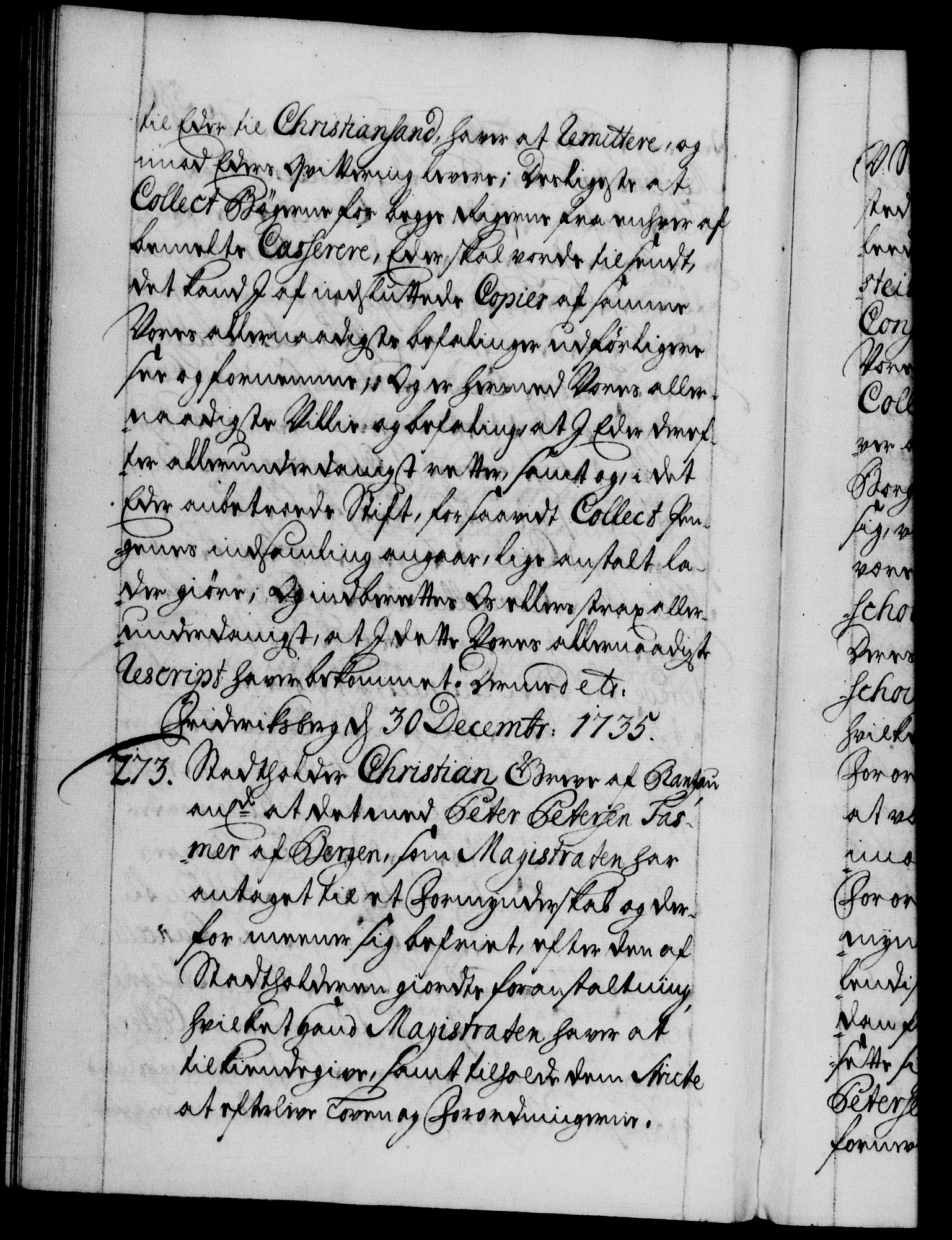 Danske Kanselli 1572-1799, AV/RA-EA-3023/F/Fc/Fca/Fcab/L0026: Norske tegnelser, 1734-1735, p. 586b