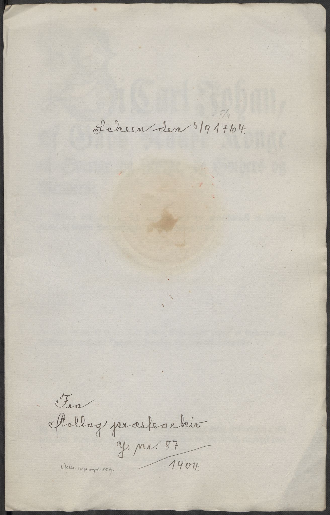 Riksarkivets diplomsamling, AV/RA-EA-5965/F15/L0018: Prestearkiv - Buskerud, 1764-1814, p. 80