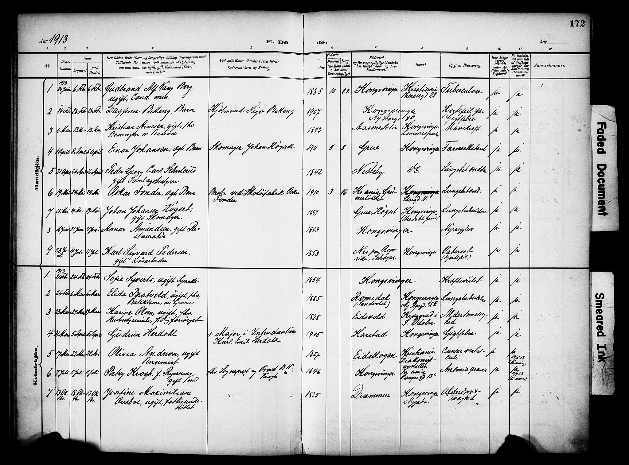 Vinger prestekontor, AV/SAH-PREST-024/H/Ha/Haa/L0016: Parish register (official) no. 16, 1898-1920, p. 172