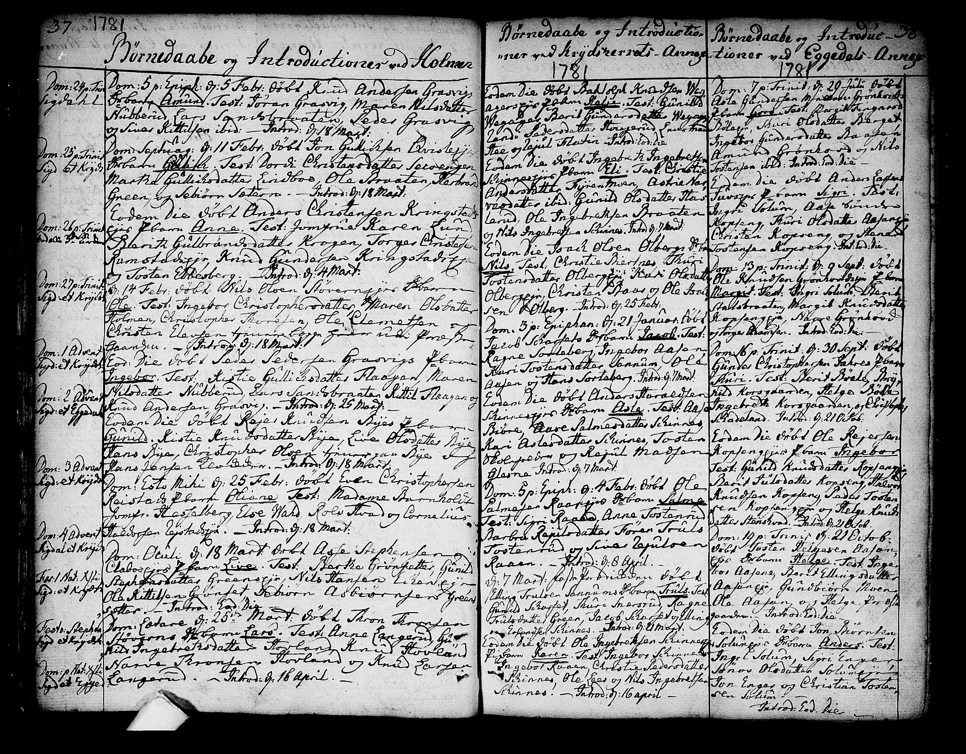 Sigdal kirkebøker, AV/SAKO-A-245/F/Fa/L0002: Parish register (official) no. I 2, 1778-1792, p. 37-38