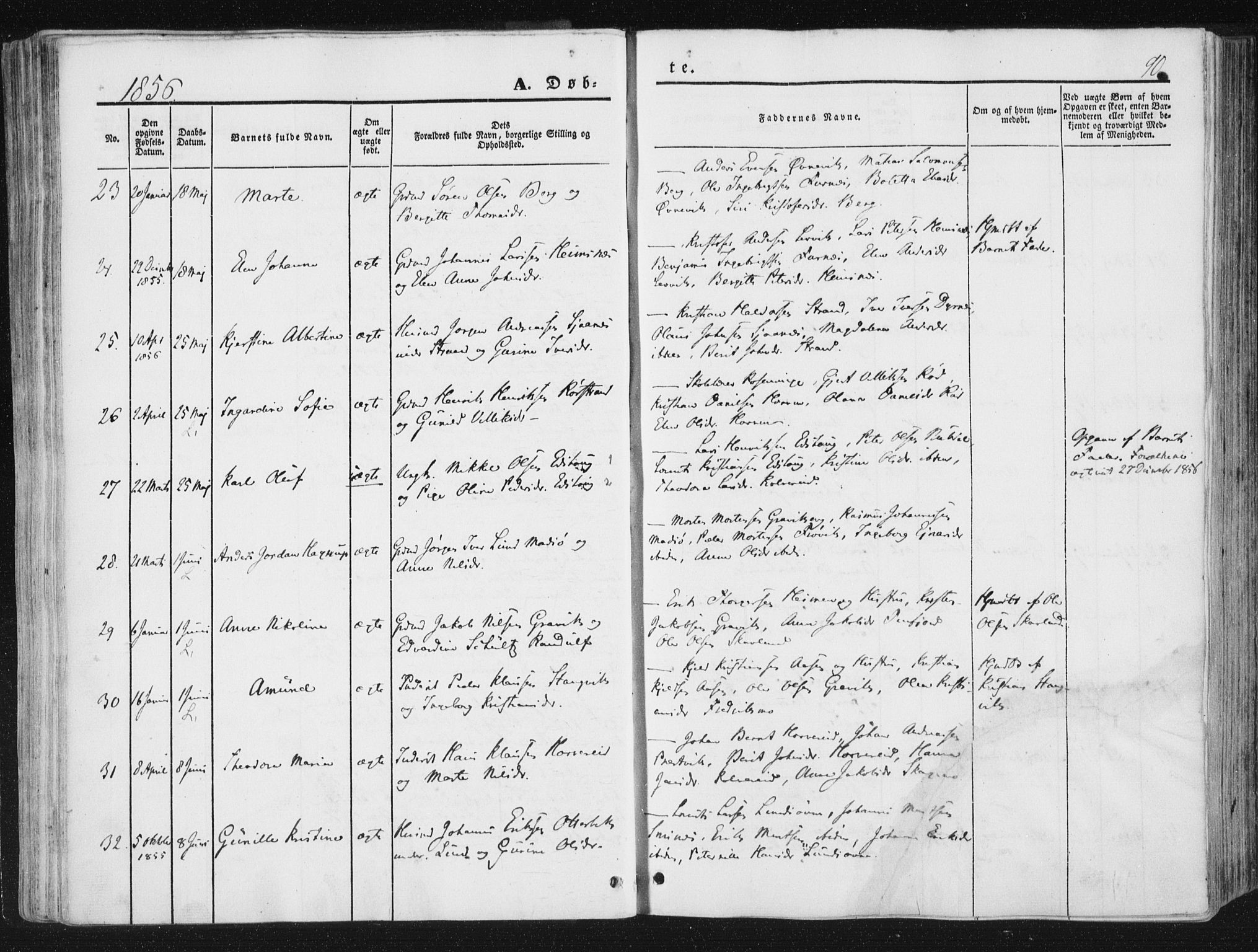 Ministerialprotokoller, klokkerbøker og fødselsregistre - Nord-Trøndelag, AV/SAT-A-1458/780/L0640: Parish register (official) no. 780A05, 1845-1856, p. 90