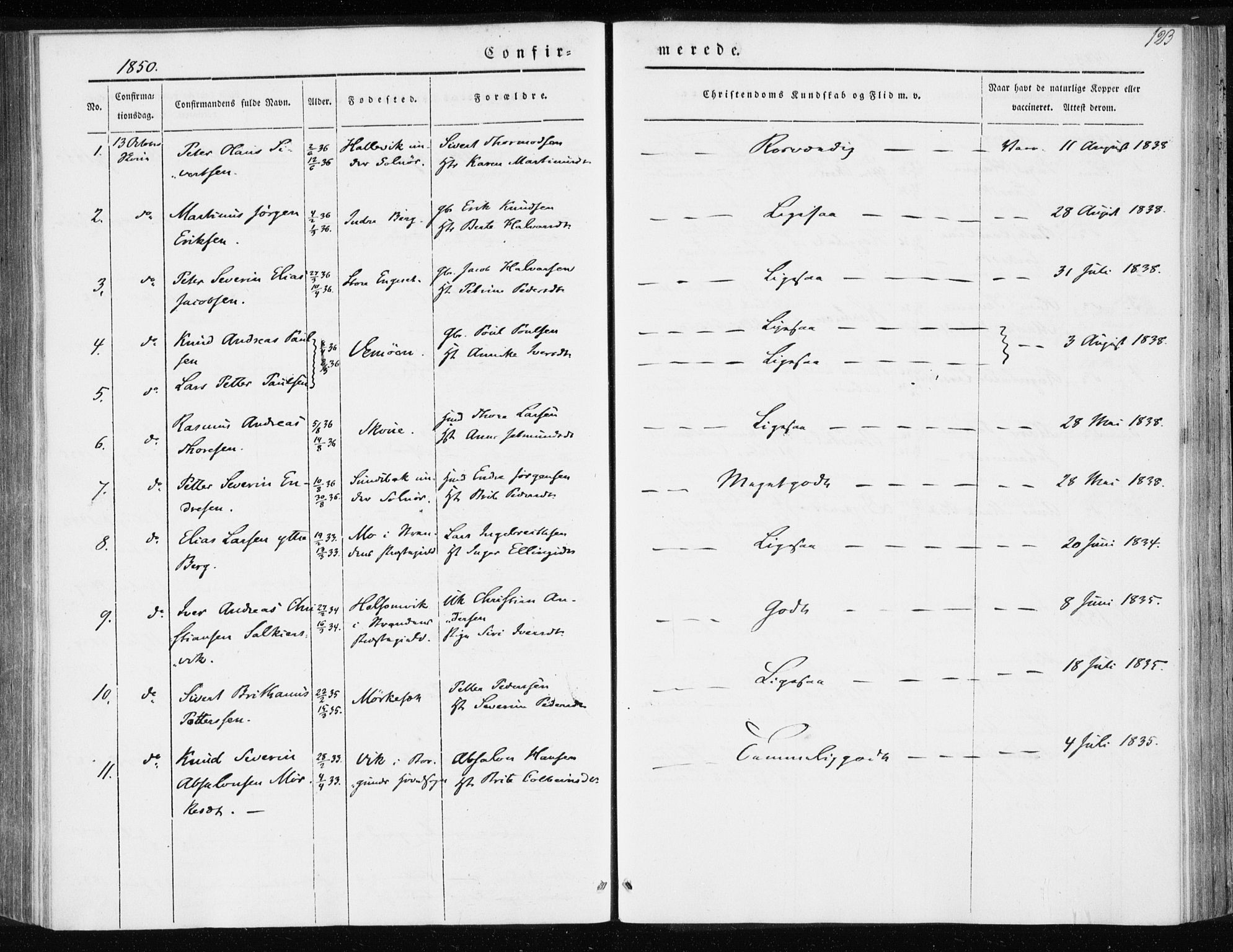 Ministerialprotokoller, klokkerbøker og fødselsregistre - Møre og Romsdal, AV/SAT-A-1454/528/L0415: Curate's parish register no. 528B03, 1843-1852, p. 123