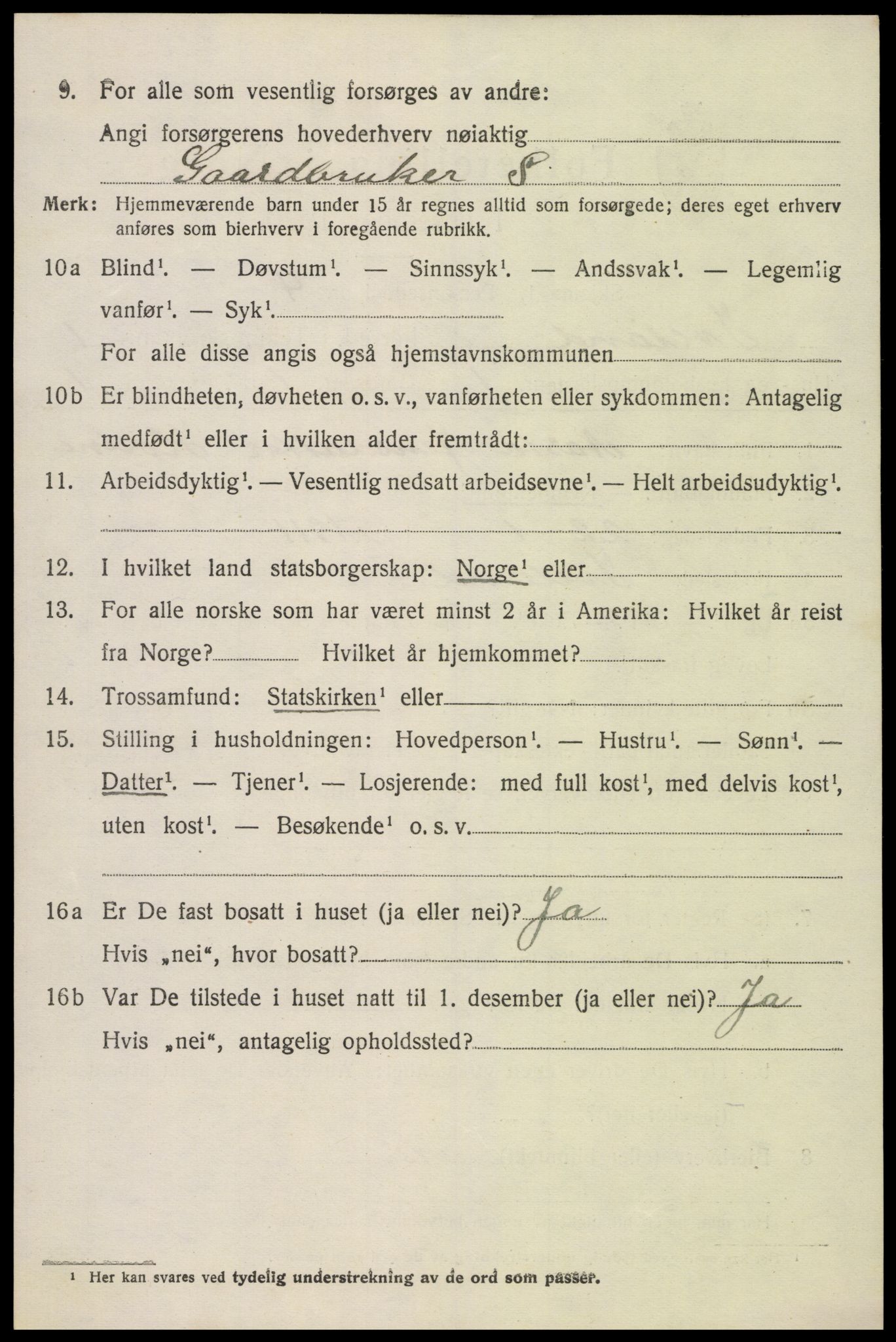 SAK, 1920 census for Iveland, 1920, p. 422