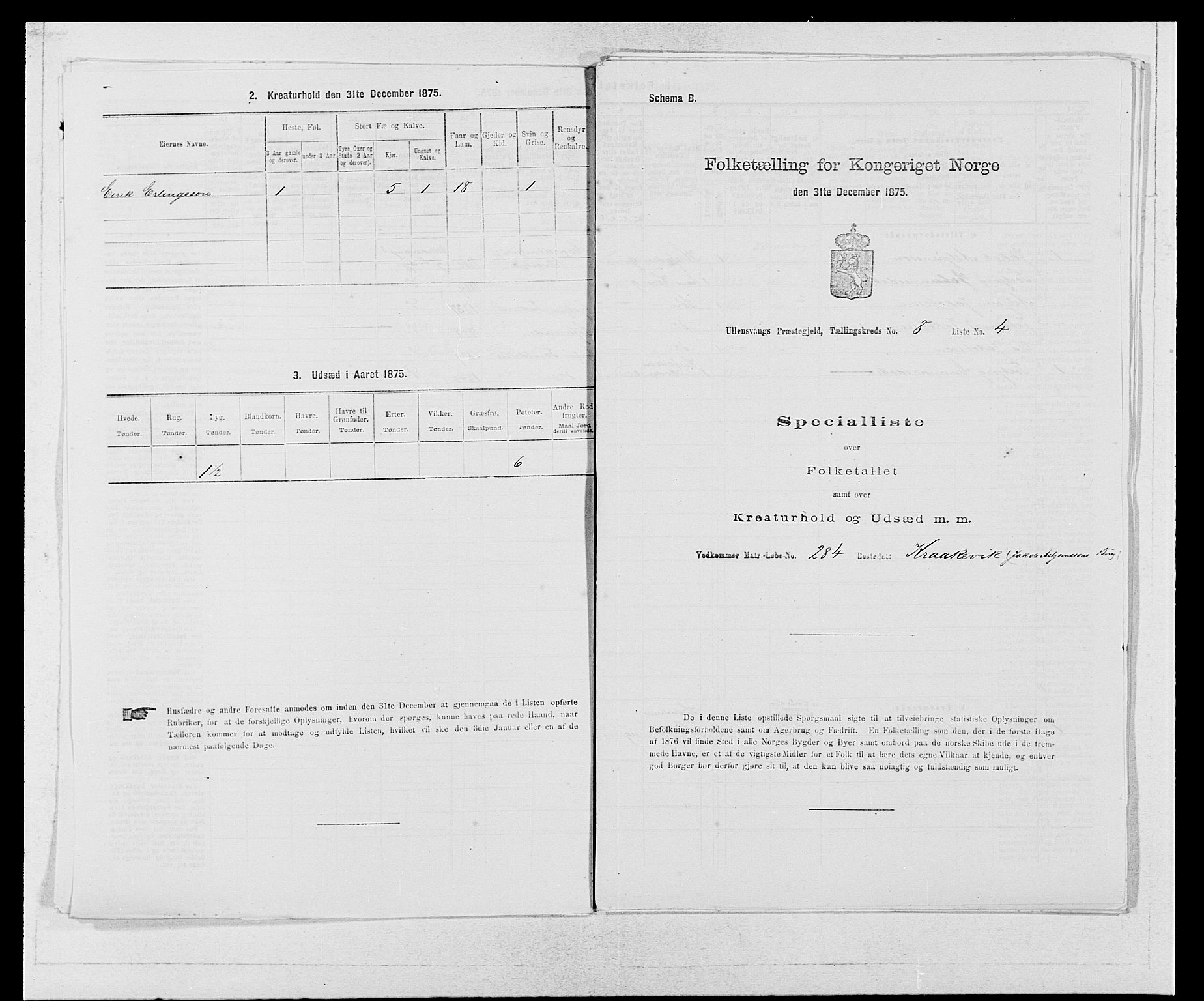 SAB, 1875 census for 1230P Ullensvang, 1875, p. 748