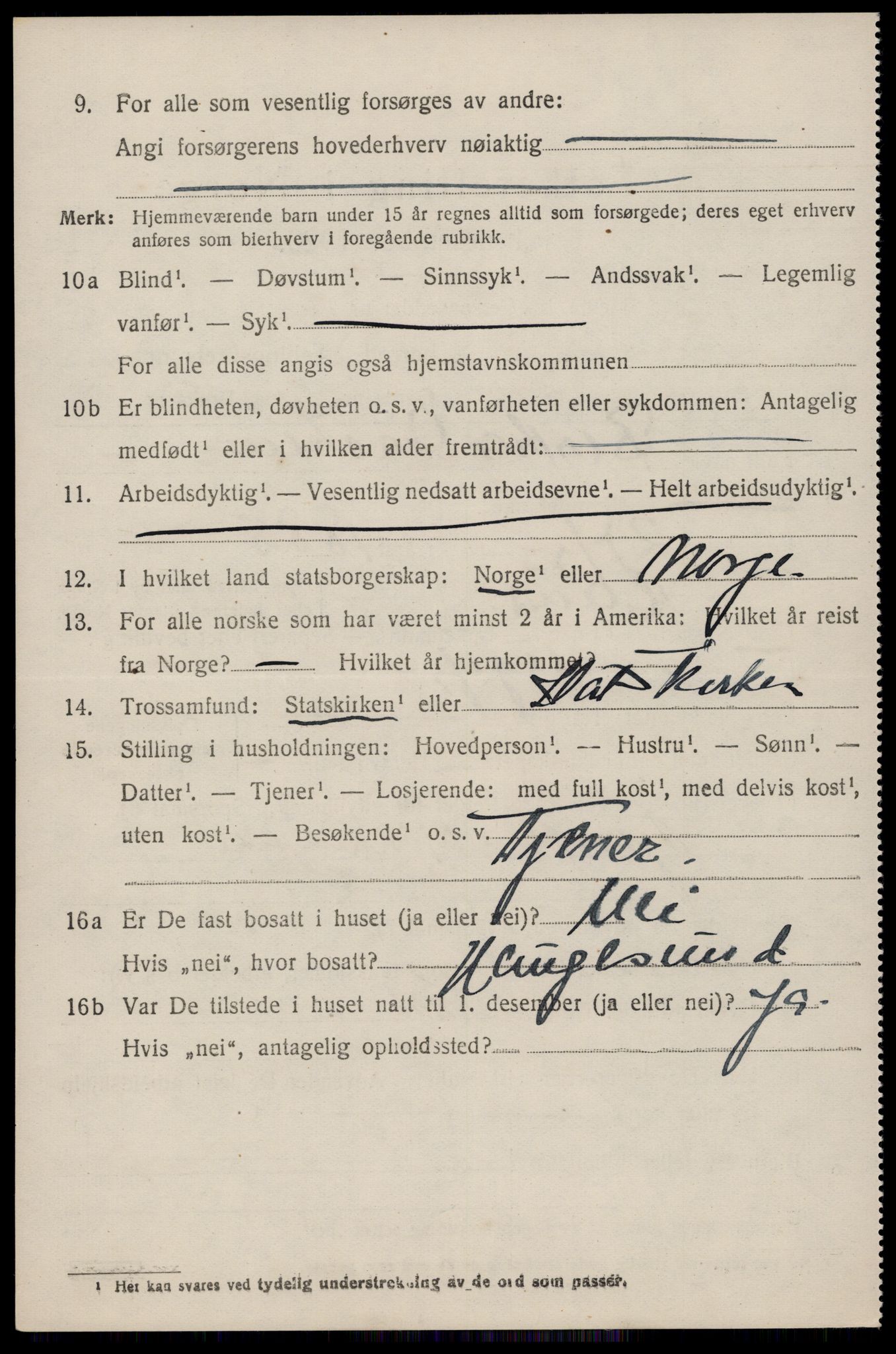 SAST, 1920 census for Torvastad, 1920, p. 5085