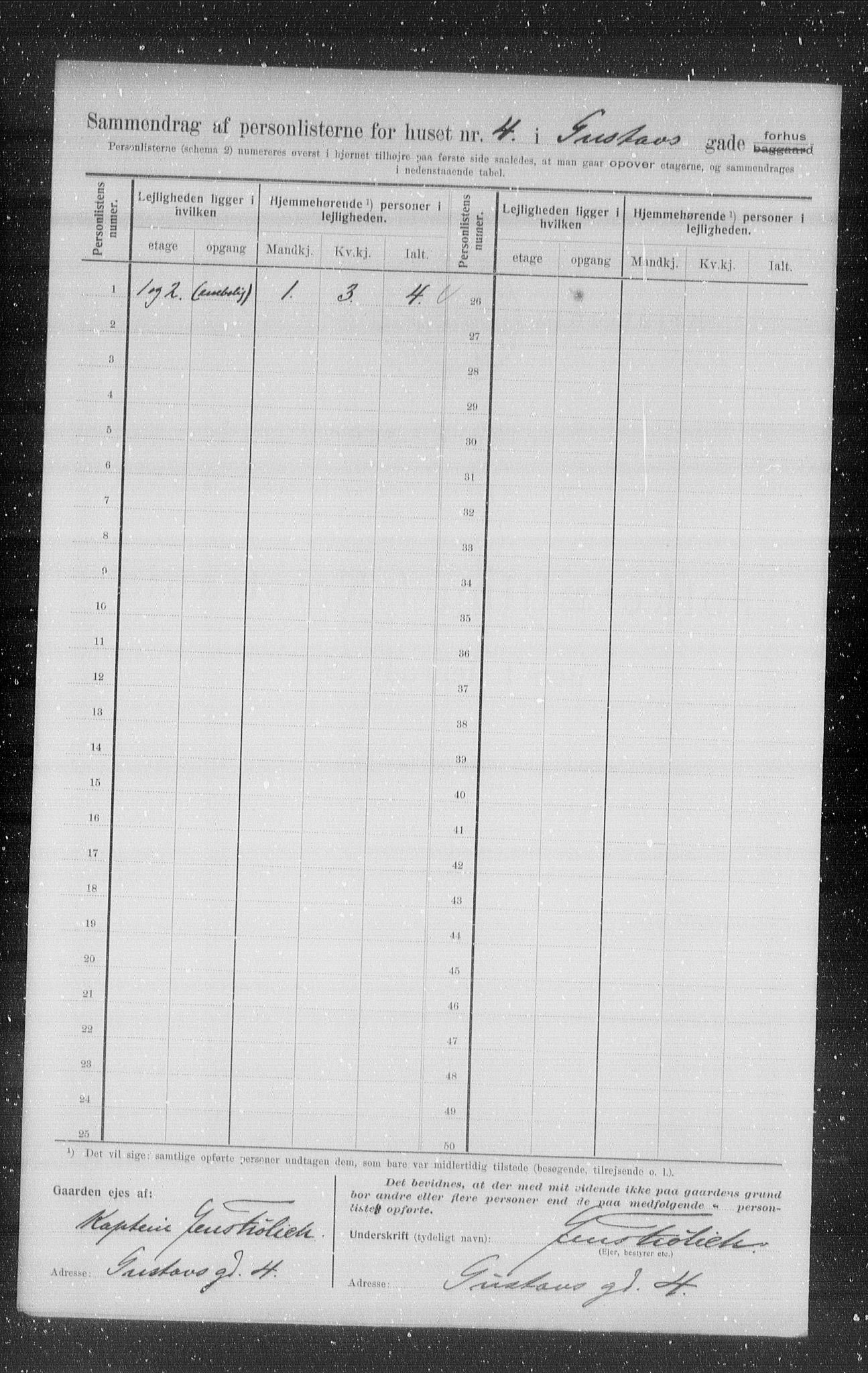 OBA, Municipal Census 1907 for Kristiania, 1907, p. 16636