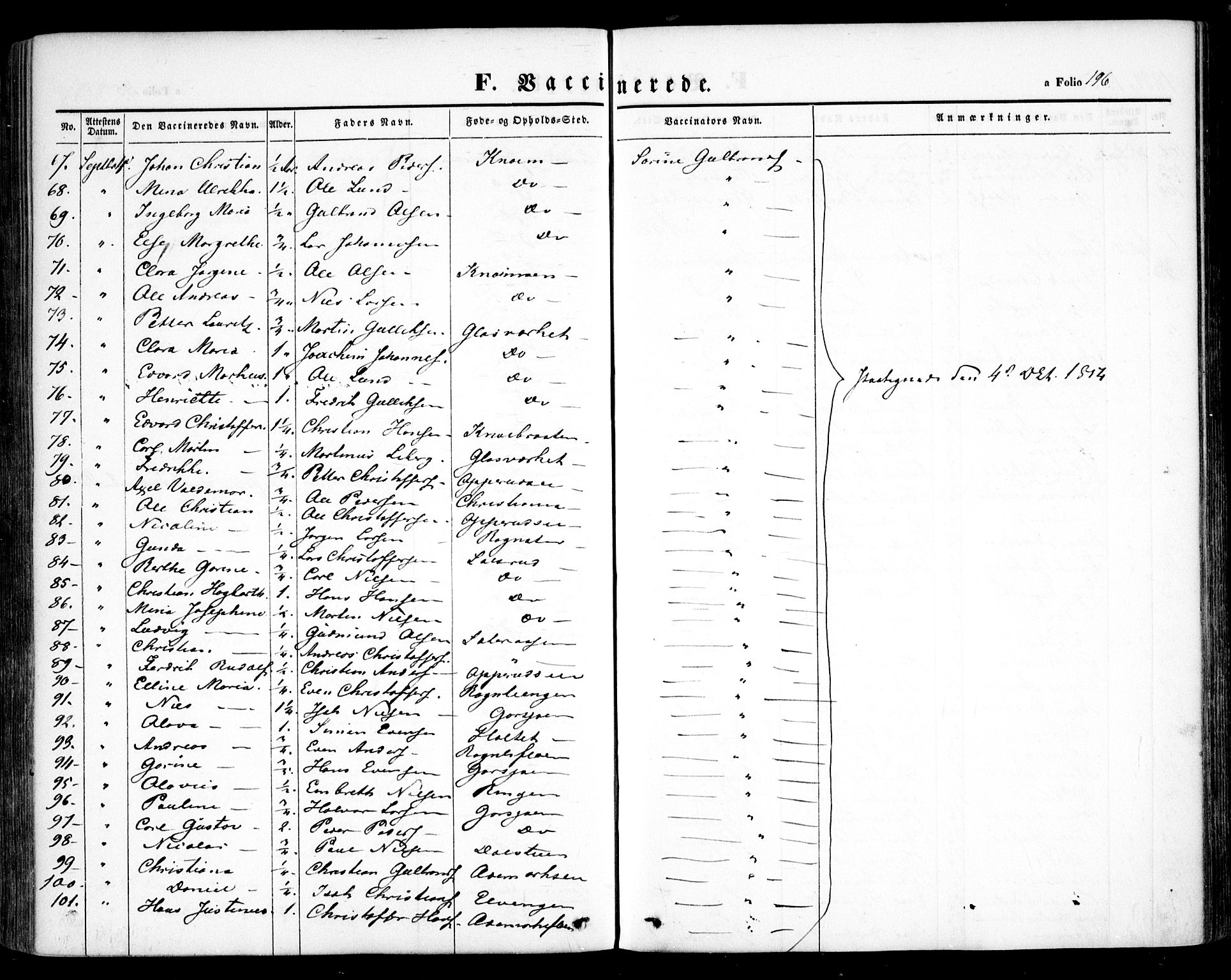 Hurdal prestekontor Kirkebøker, SAO/A-10889/F/Fa/L0005: Parish register (official) no. I 5, 1846-1859, p. 196