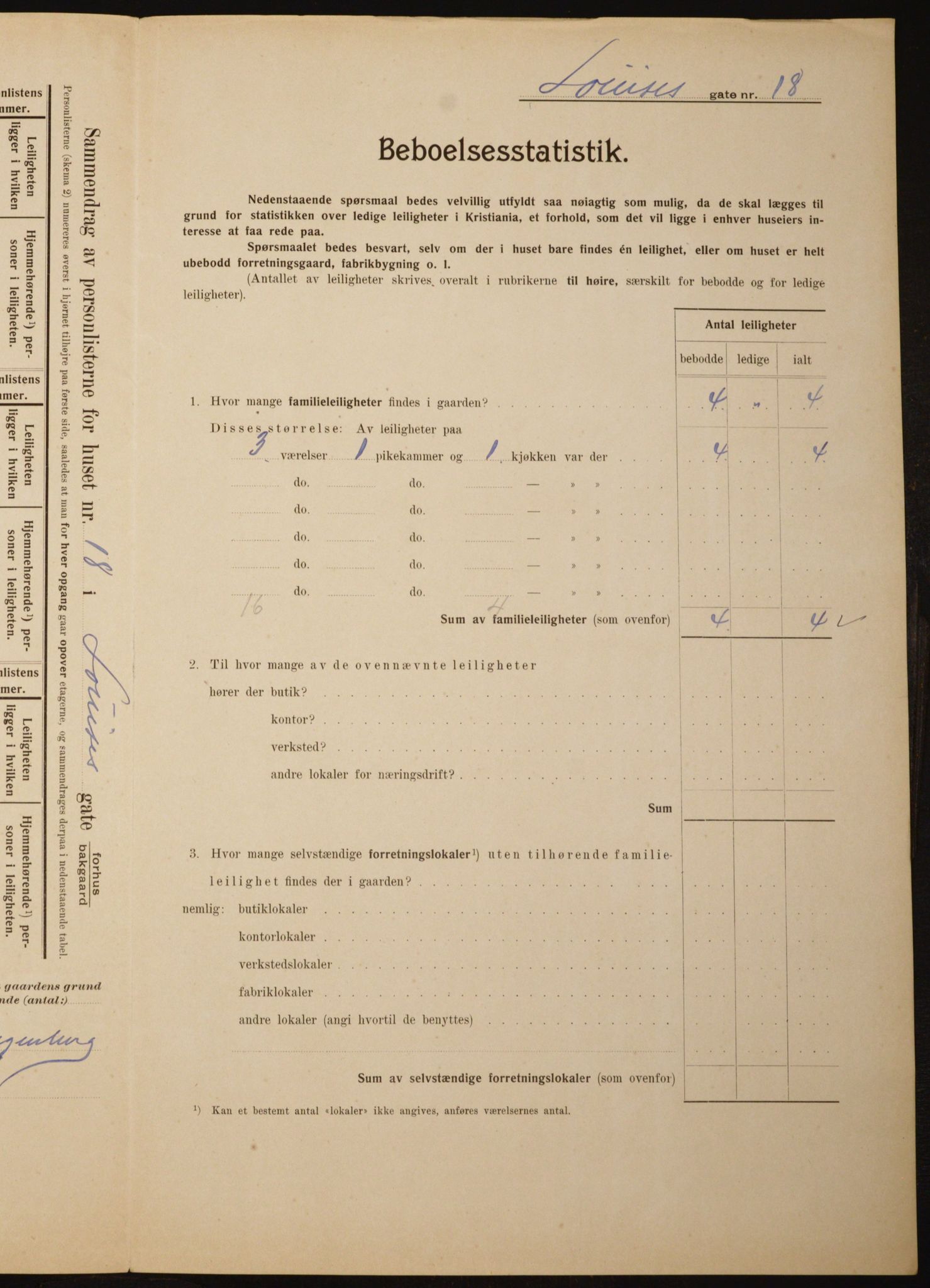 OBA, Municipal Census 1910 for Kristiania, 1910, p. 56389