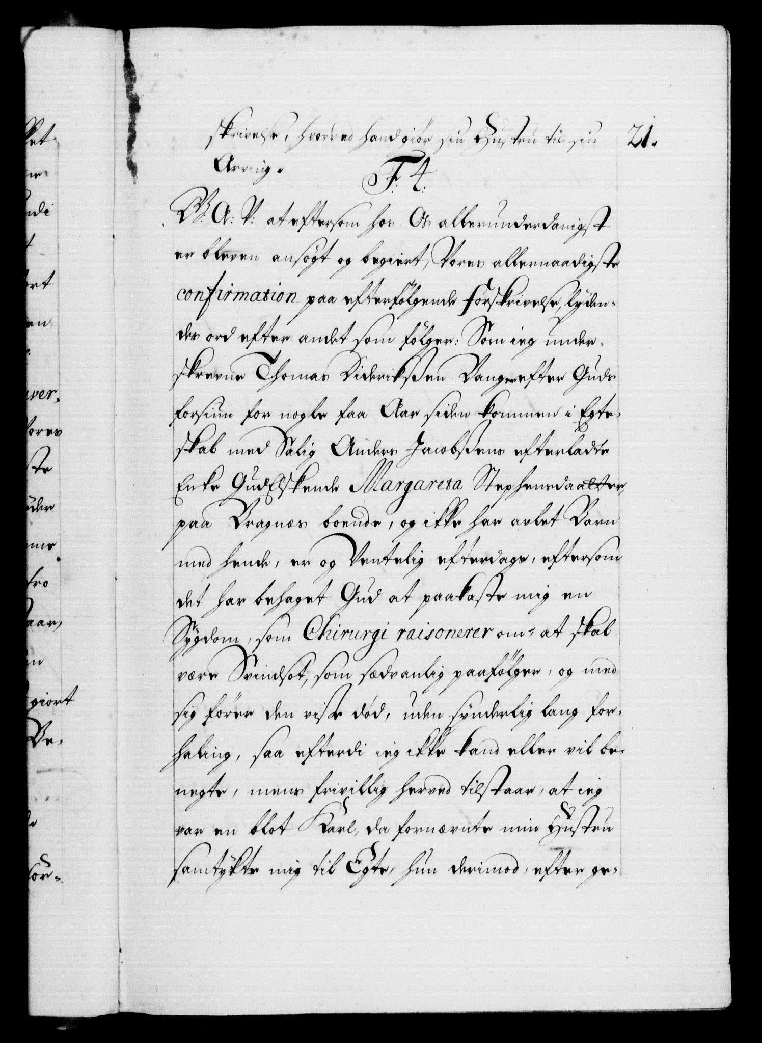 Danske Kanselli 1572-1799, AV/RA-EA-3023/F/Fc/Fca/Fcaa/L0023: Norske registre, 1720-1722, p. 21a