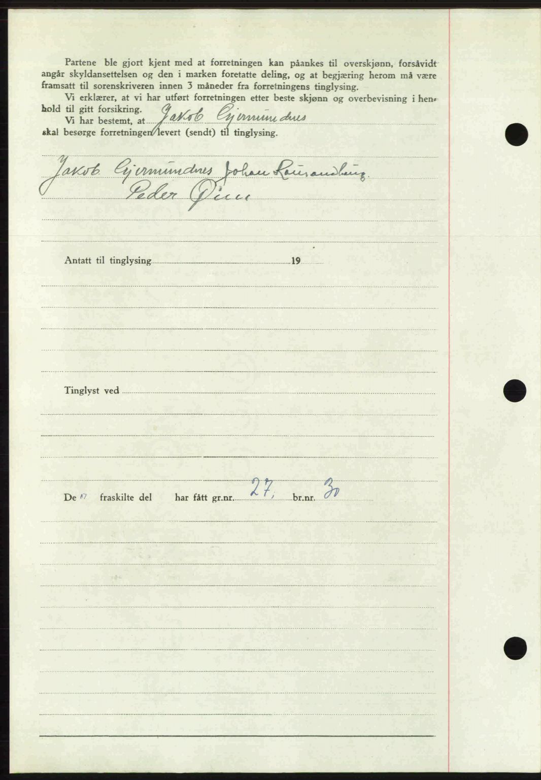 Romsdal sorenskriveri, AV/SAT-A-4149/1/2/2C: Mortgage book no. A31, 1949-1949, Diary no: : 2737/1949