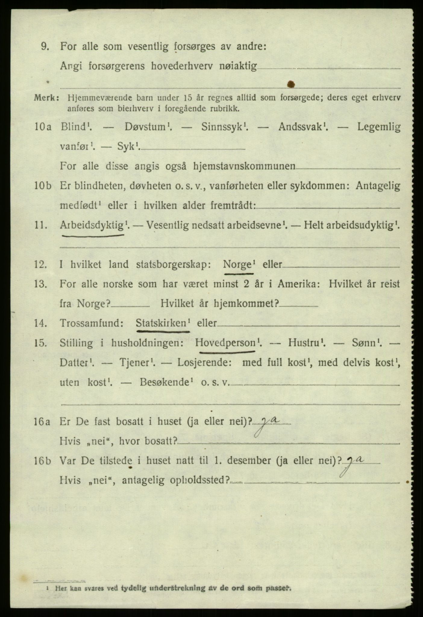 SAB, 1920 census for Jølster, 1920, p. 995