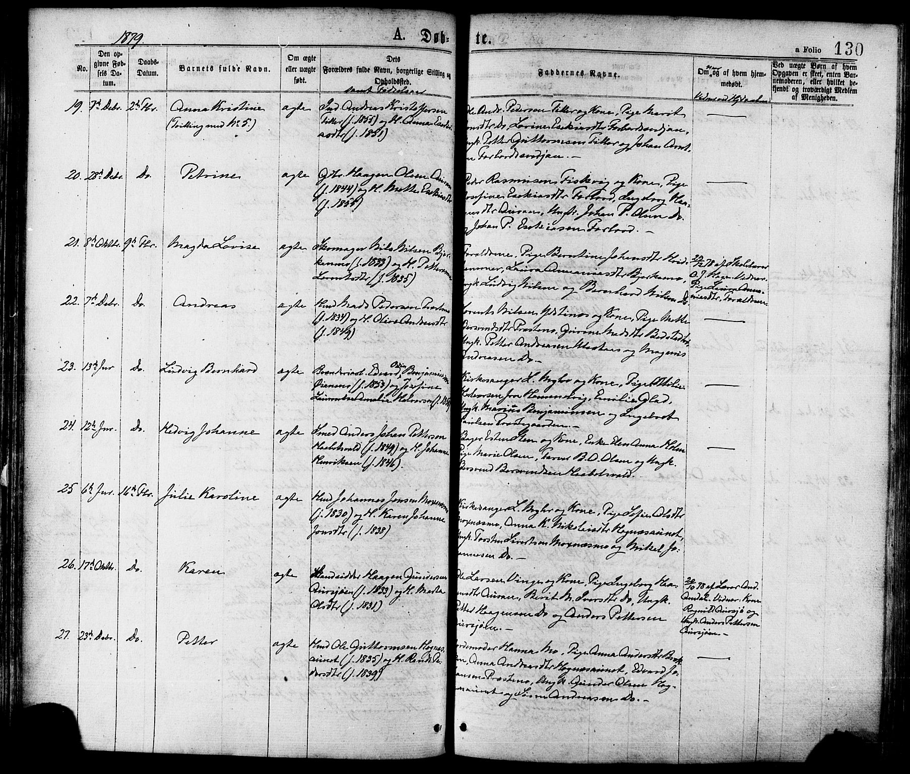 Ministerialprotokoller, klokkerbøker og fødselsregistre - Nord-Trøndelag, AV/SAT-A-1458/709/L0076: Parish register (official) no. 709A16, 1871-1879, p. 130