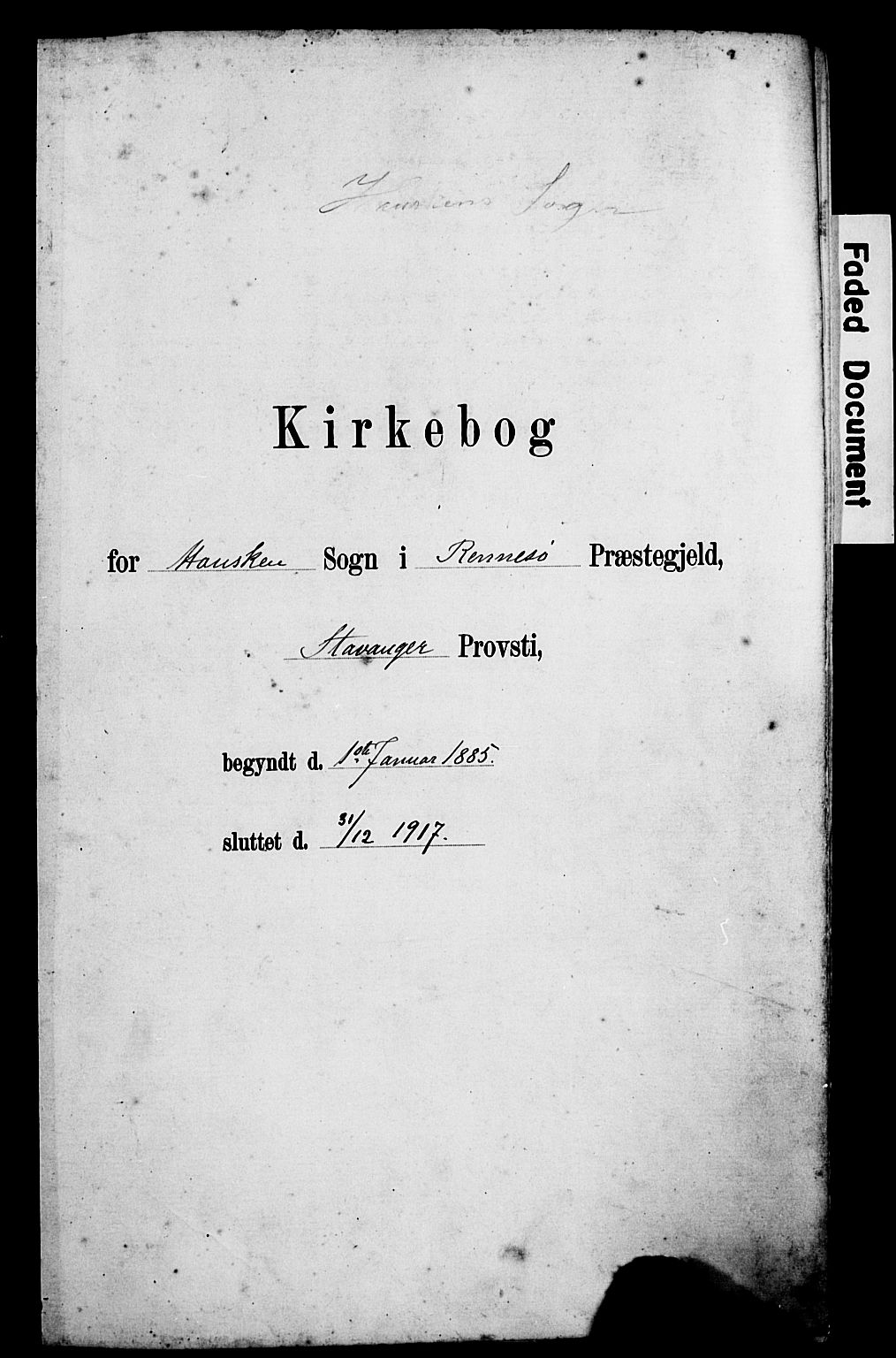 Rennesøy sokneprestkontor, AV/SAST-A -101827/H/Ha/Haa/L0012: Parish register (official) no. A 13, 1885-1917