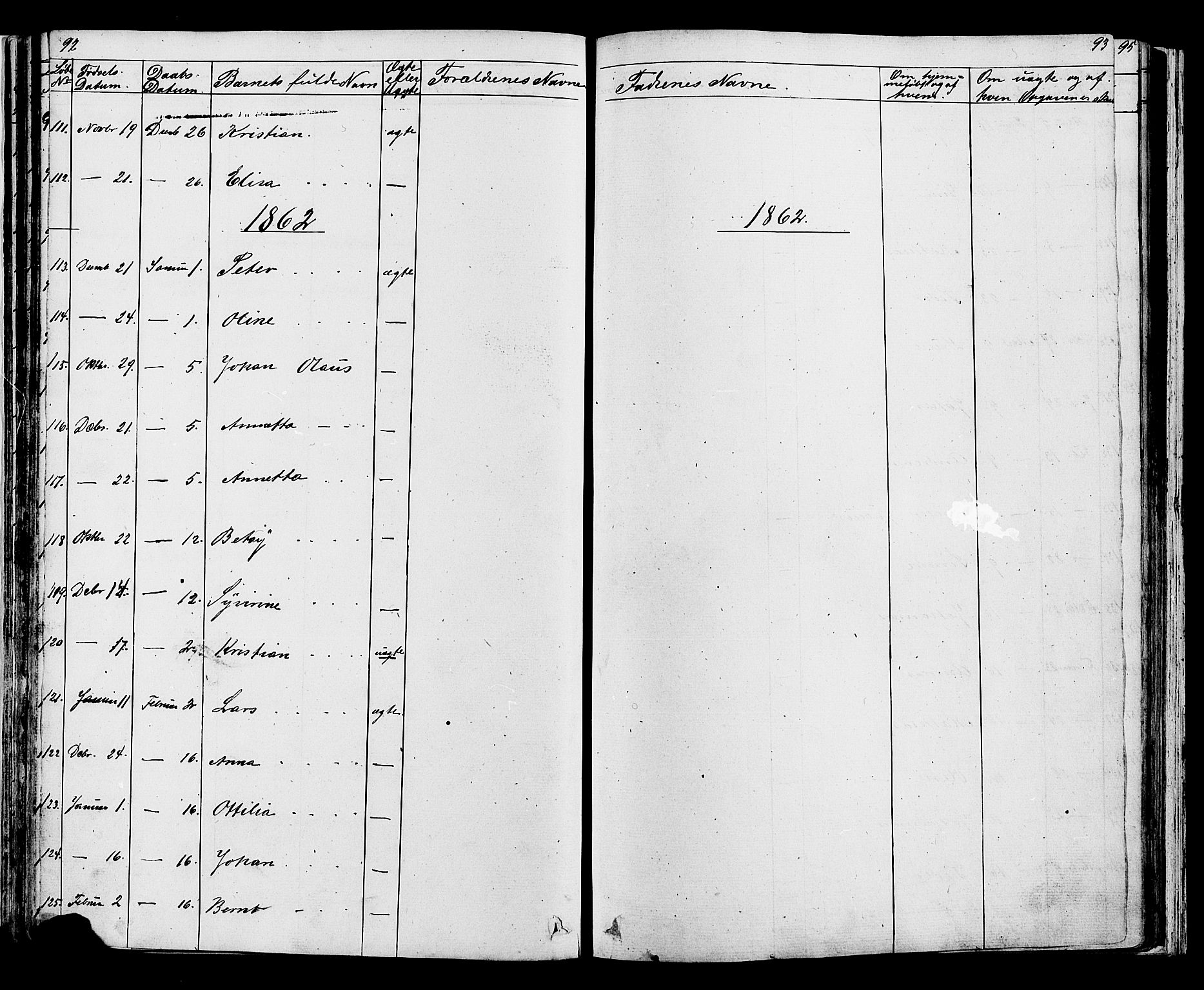 Fåberg prestekontor, SAH/PREST-086/H/Ha/Hab/L0007: Parish register (copy) no. 7, 1856-1891, p. 92-93