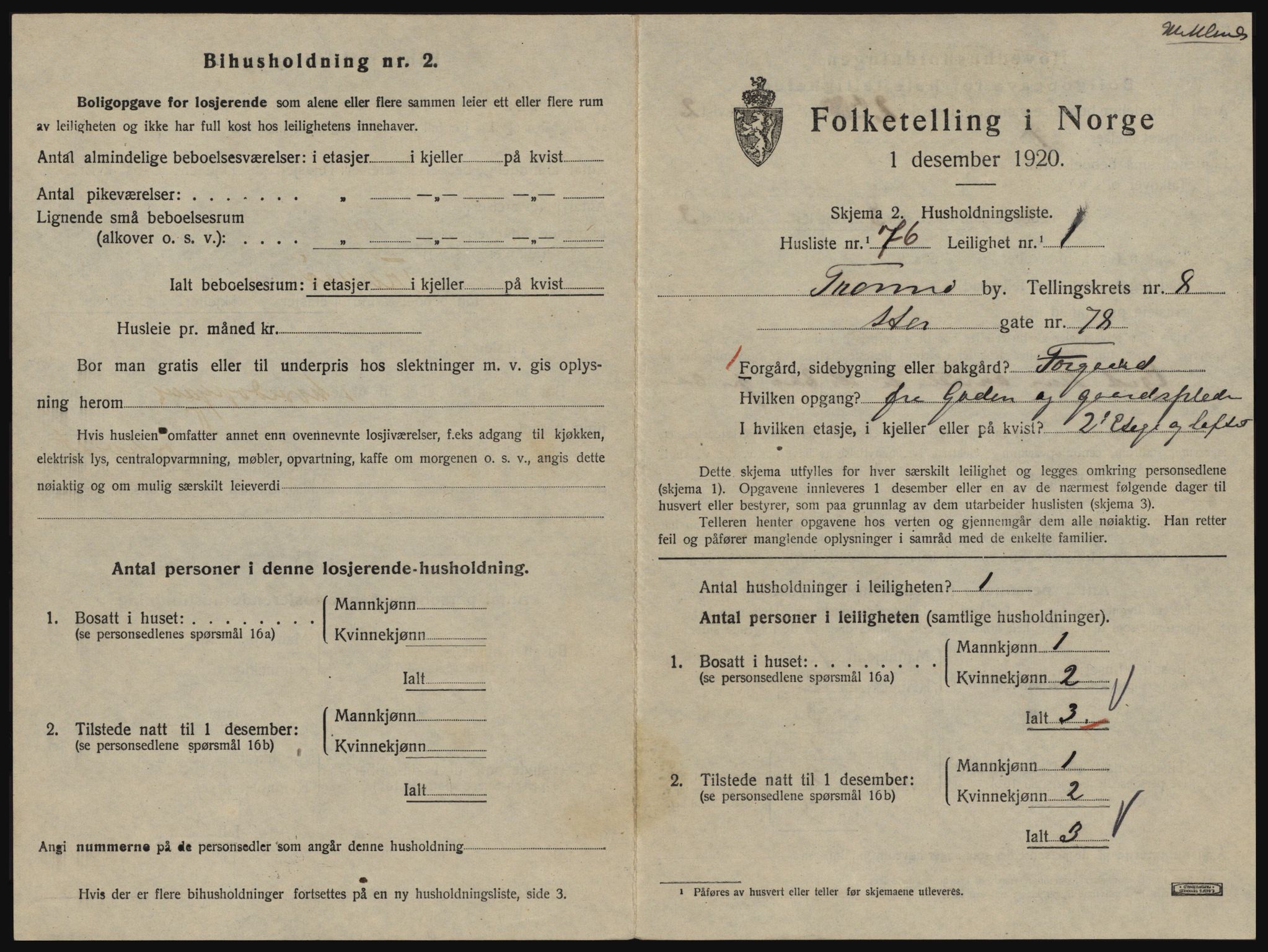 SATØ, 1920 census for Tromsø, 1920, p. 4675