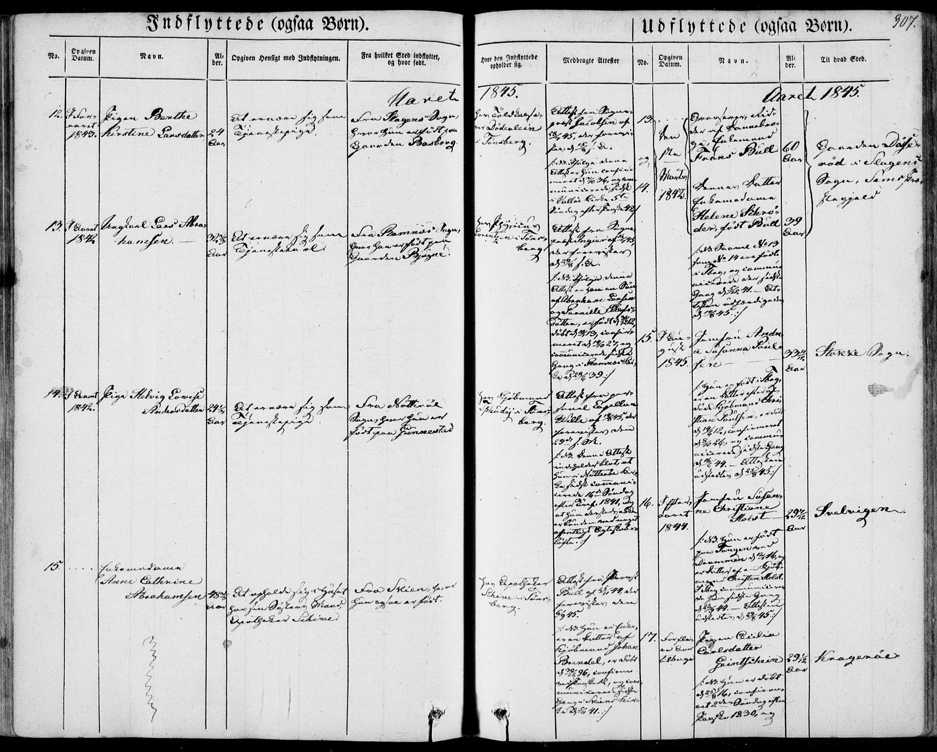 Tønsberg kirkebøker, AV/SAKO-A-330/F/Fa/L0007: Parish register (official) no. I 7, 1845-1854, p. 307