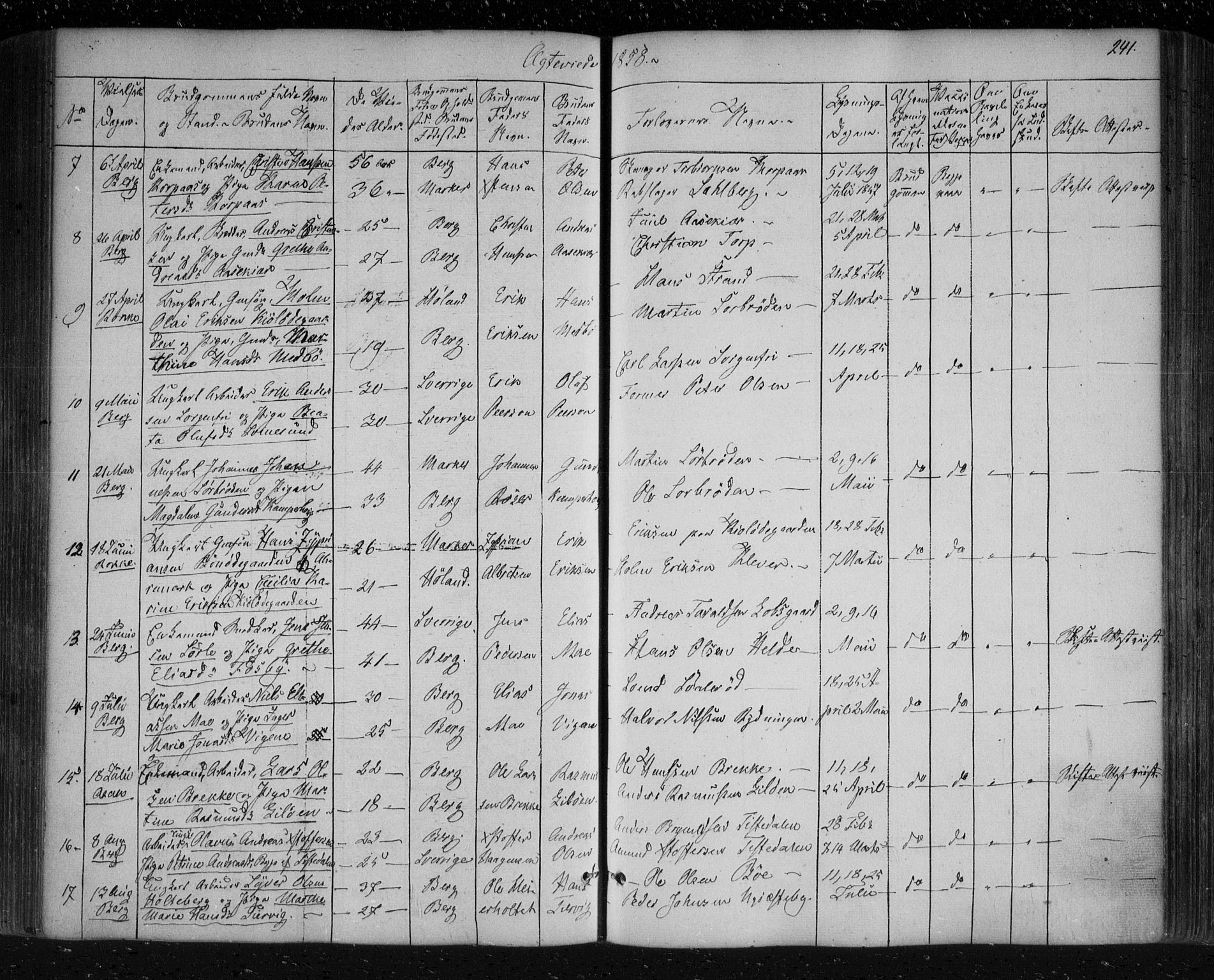 Berg prestekontor Kirkebøker, SAO/A-10902/F/Fa/L0004: Parish register (official) no. I 4, 1843-1860, p. 241